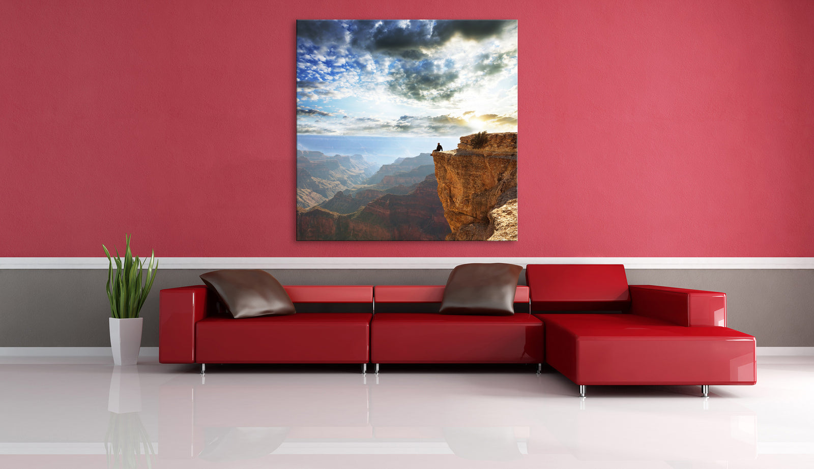 Landscapes No. 251, shown framed in a room by day