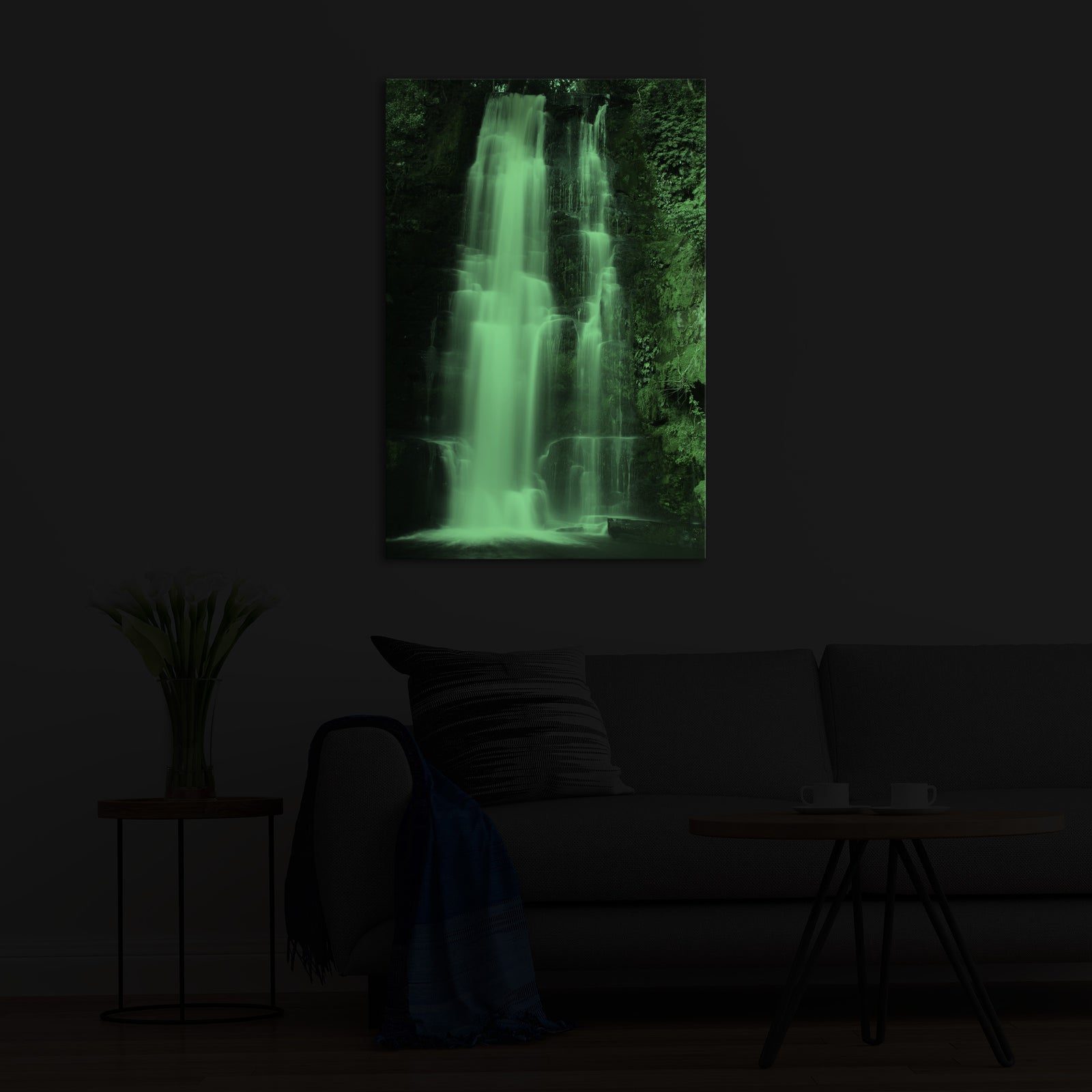 Landscapes No. 252, glowing in a room at night