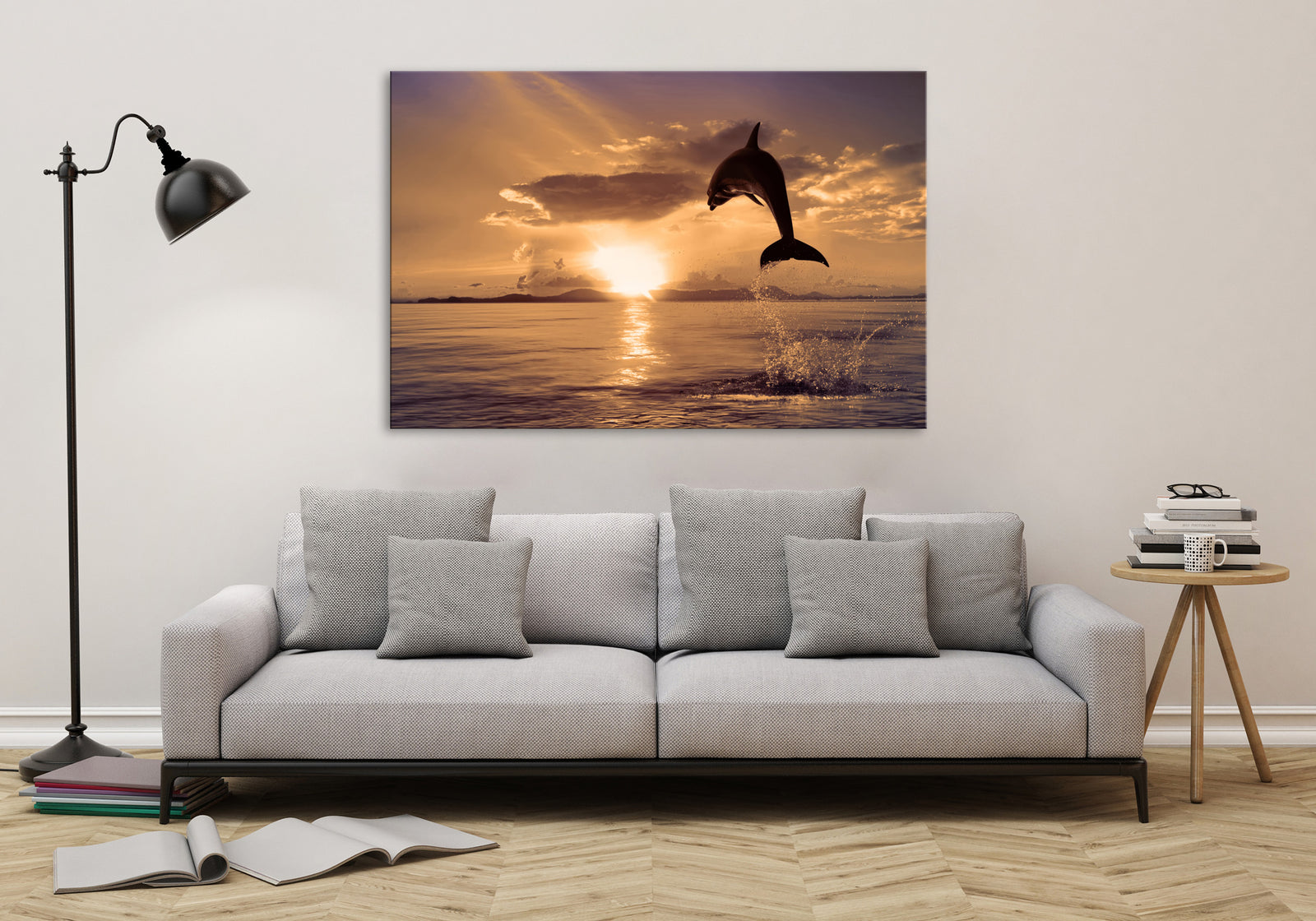 Landscapes No. 256, shown framed in a room by day