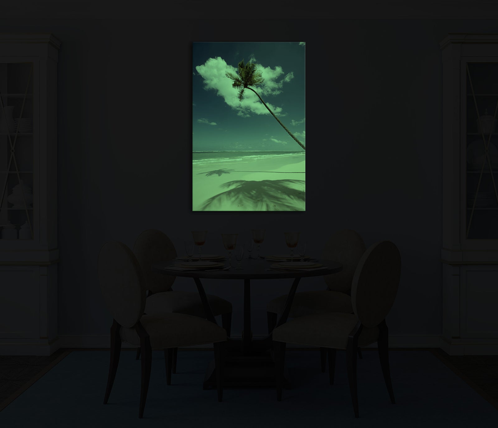 Landscapes No. 257, glowing in a room at night