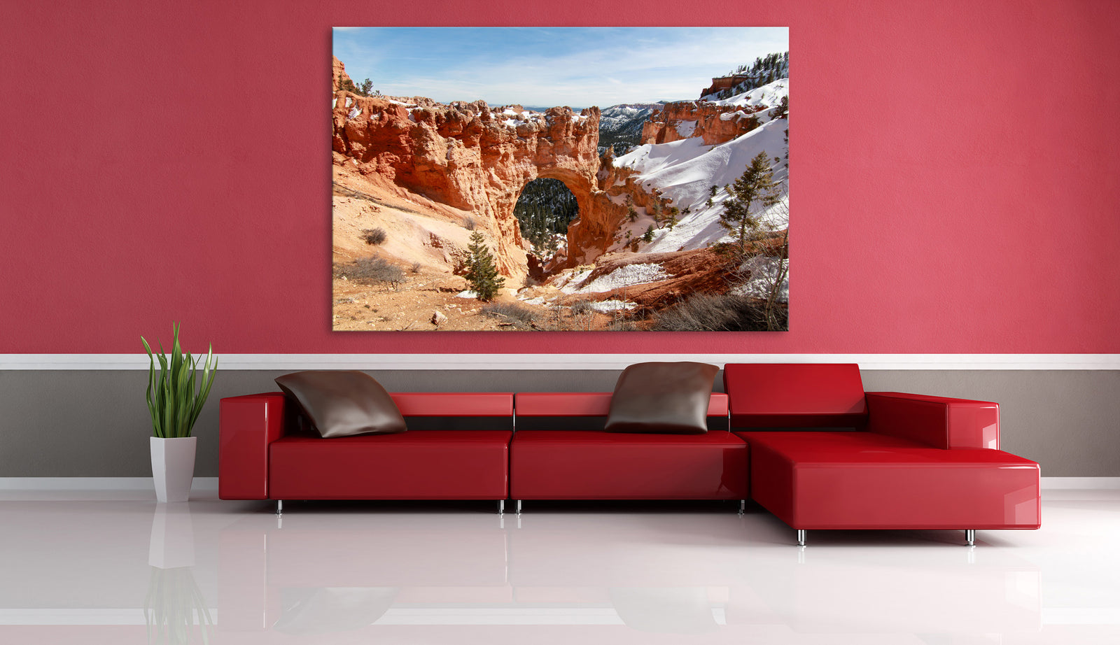 Landscapes No. 261, shown framed in a room by day