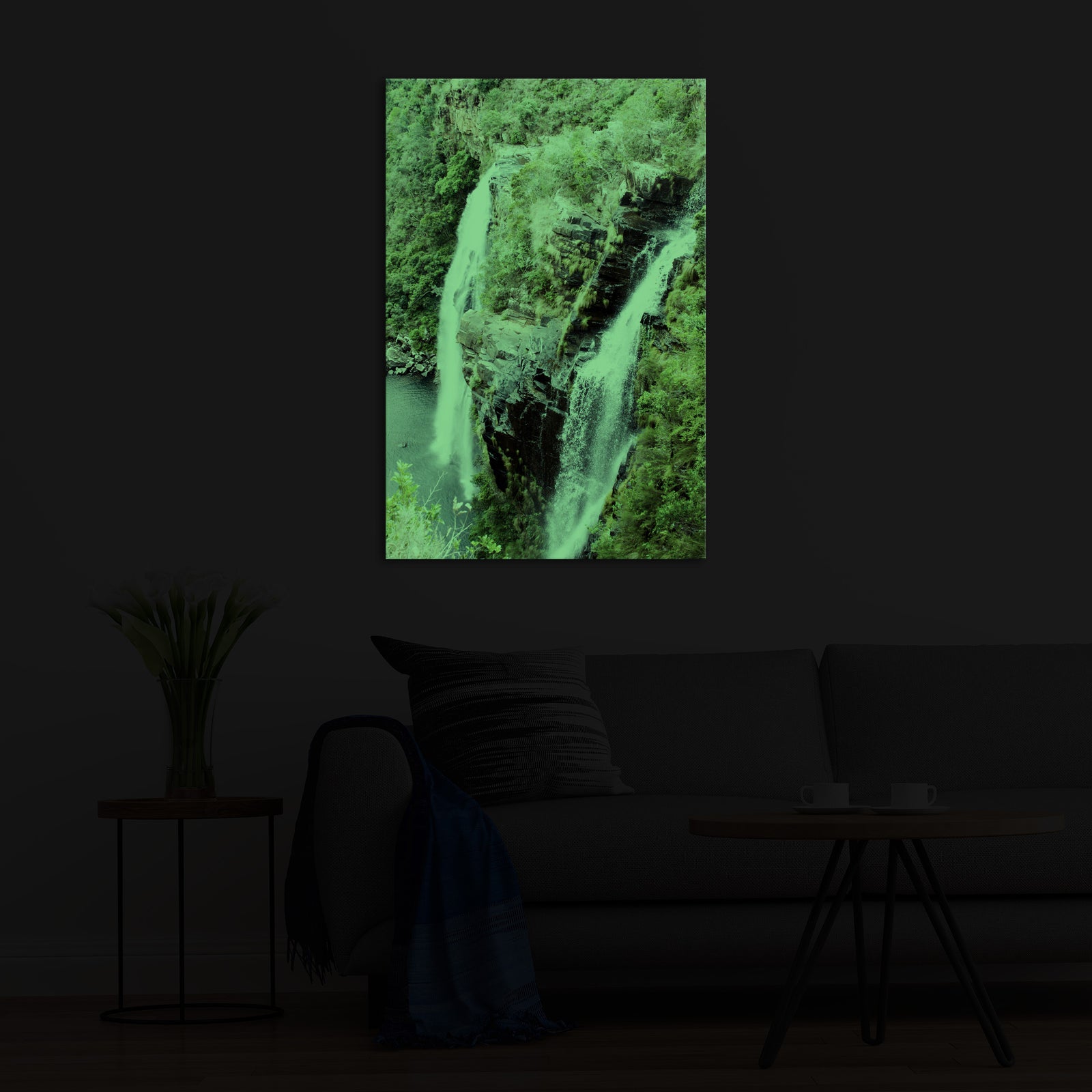 Landscapes No. 264, glowing in a room at night