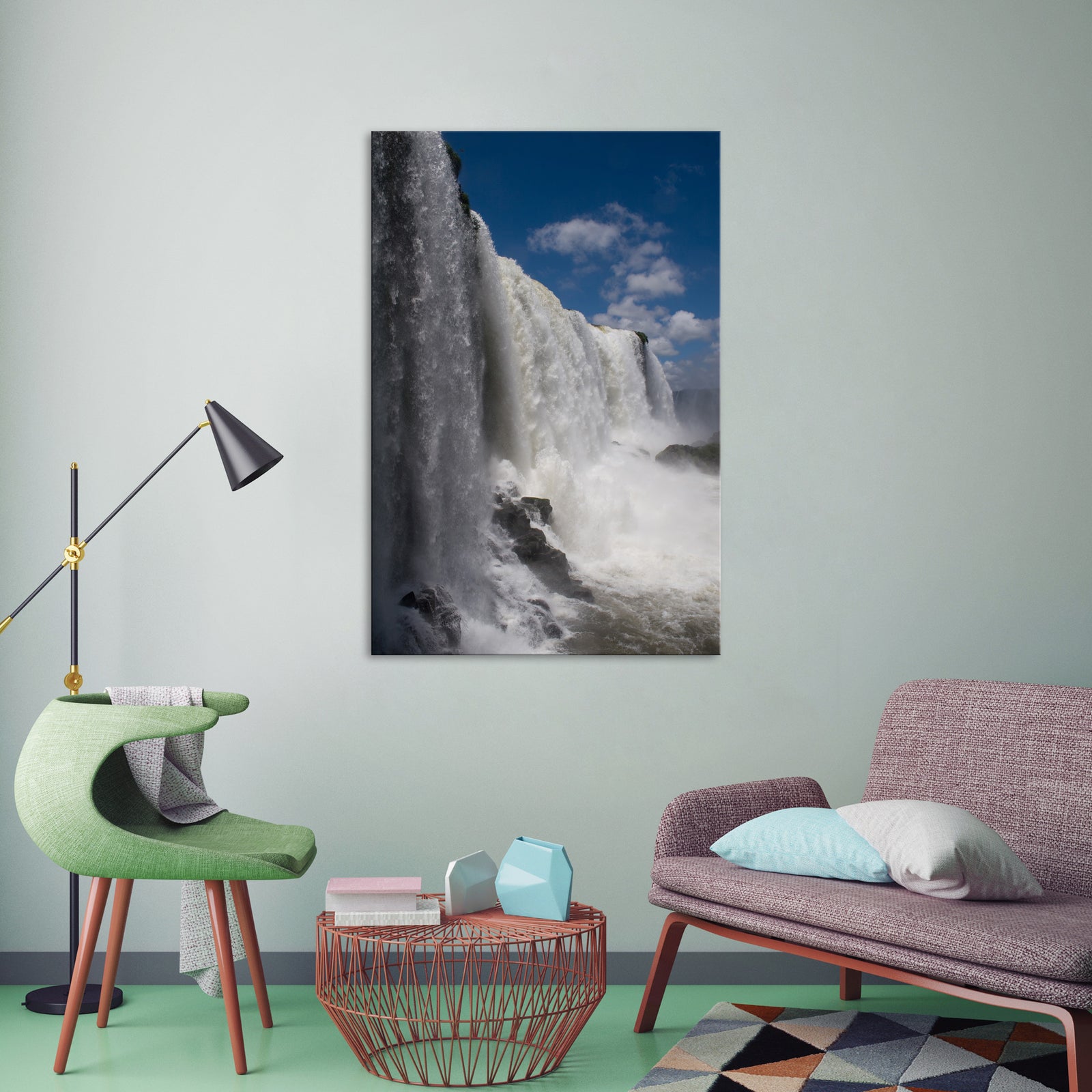 Landscapes No. 265, shown framed in a room by day