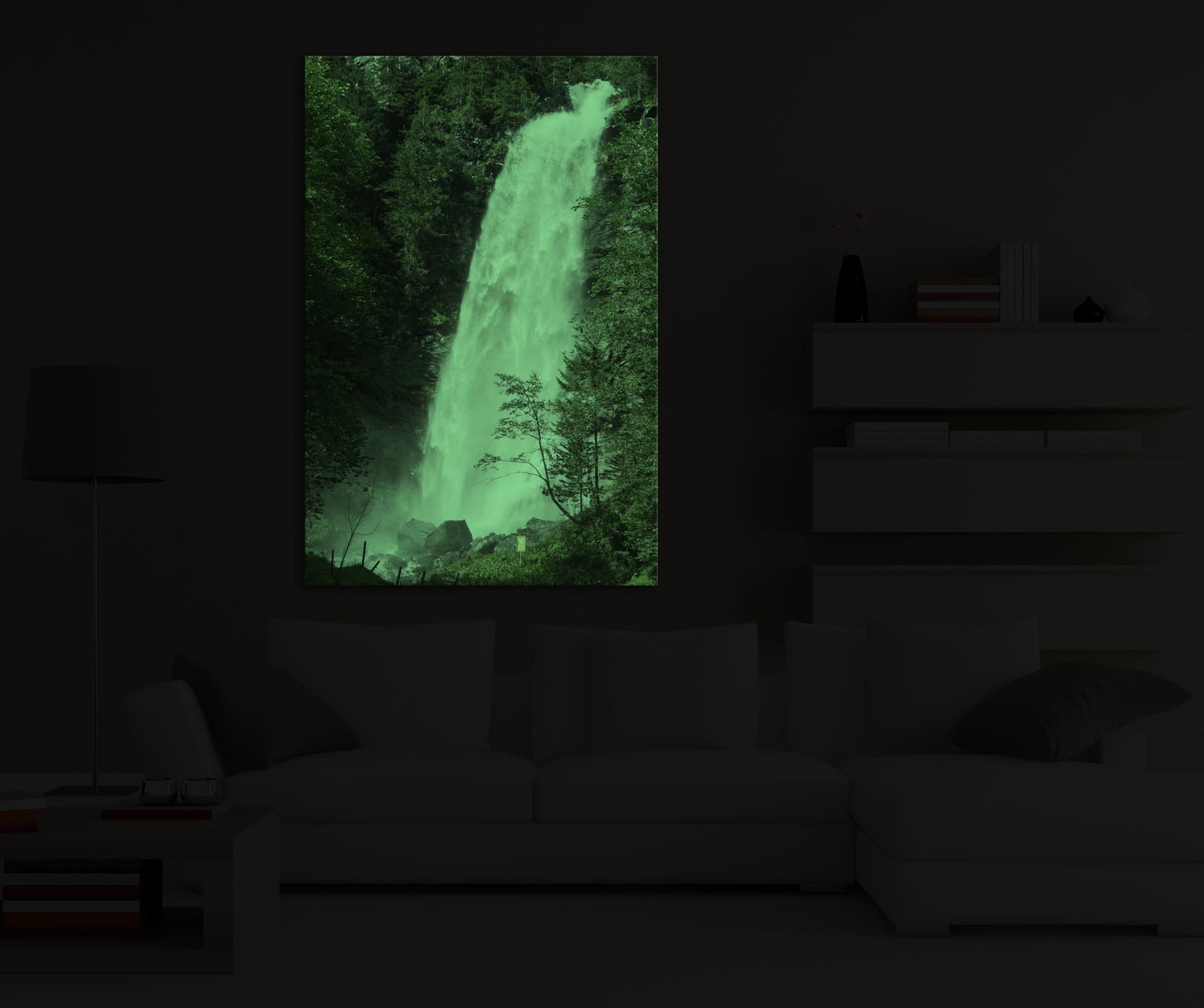 Landscapes No. 267, glowing in a room at night