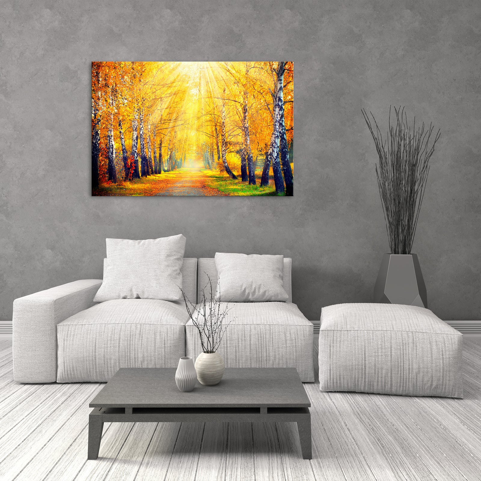 Landscapes No. 270, shown framed in a room by day