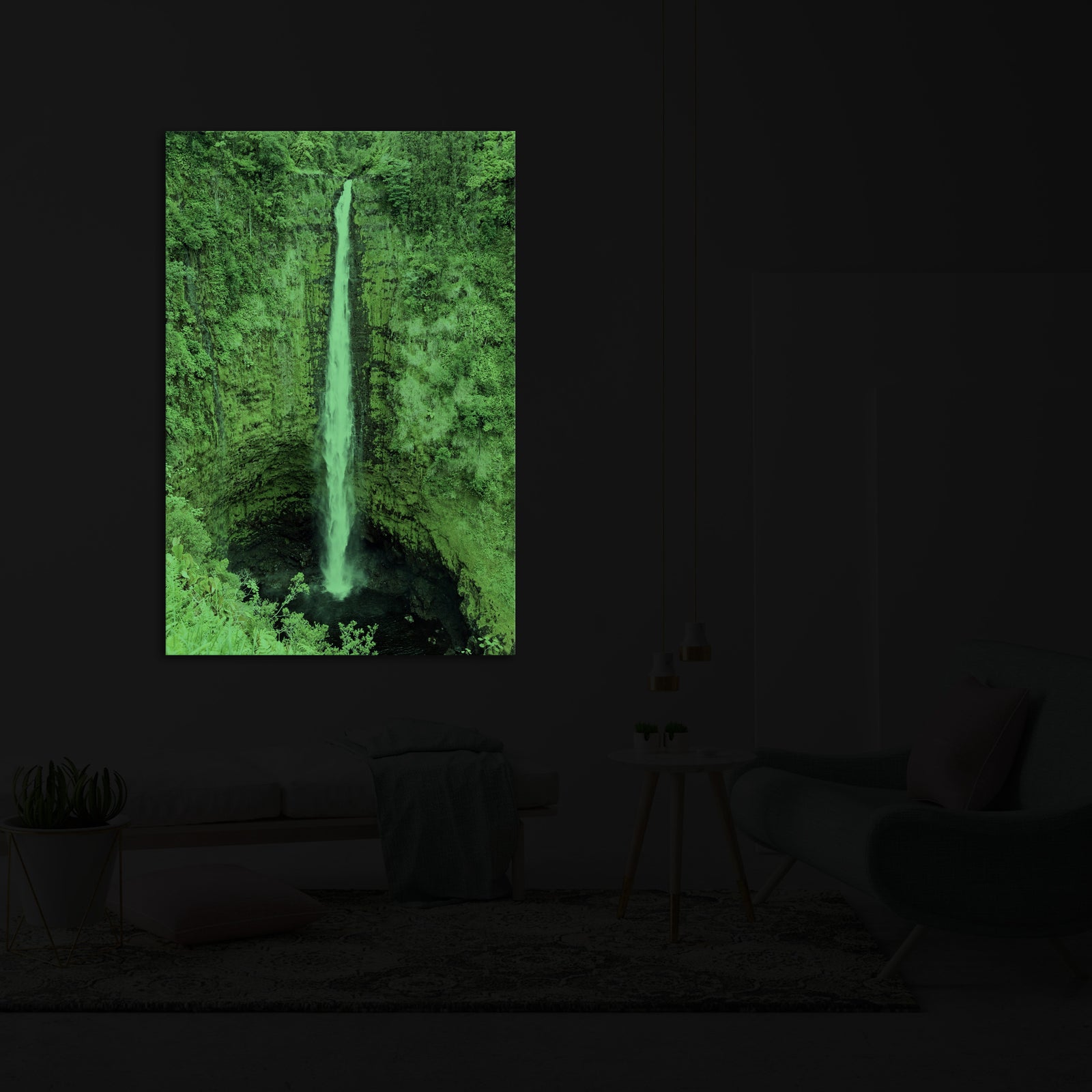 Landscapes No. 271, glowing in a room at night
