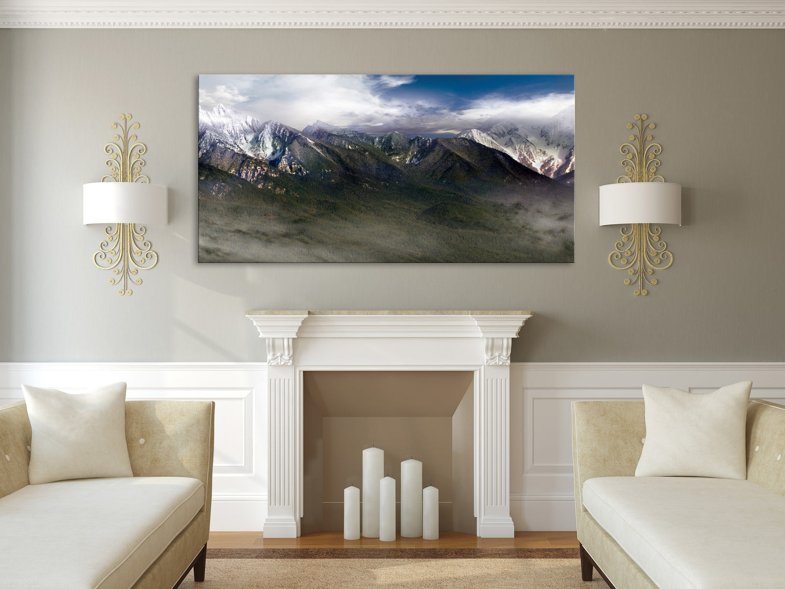 Landscapes No. 272, shown framed in a room by day