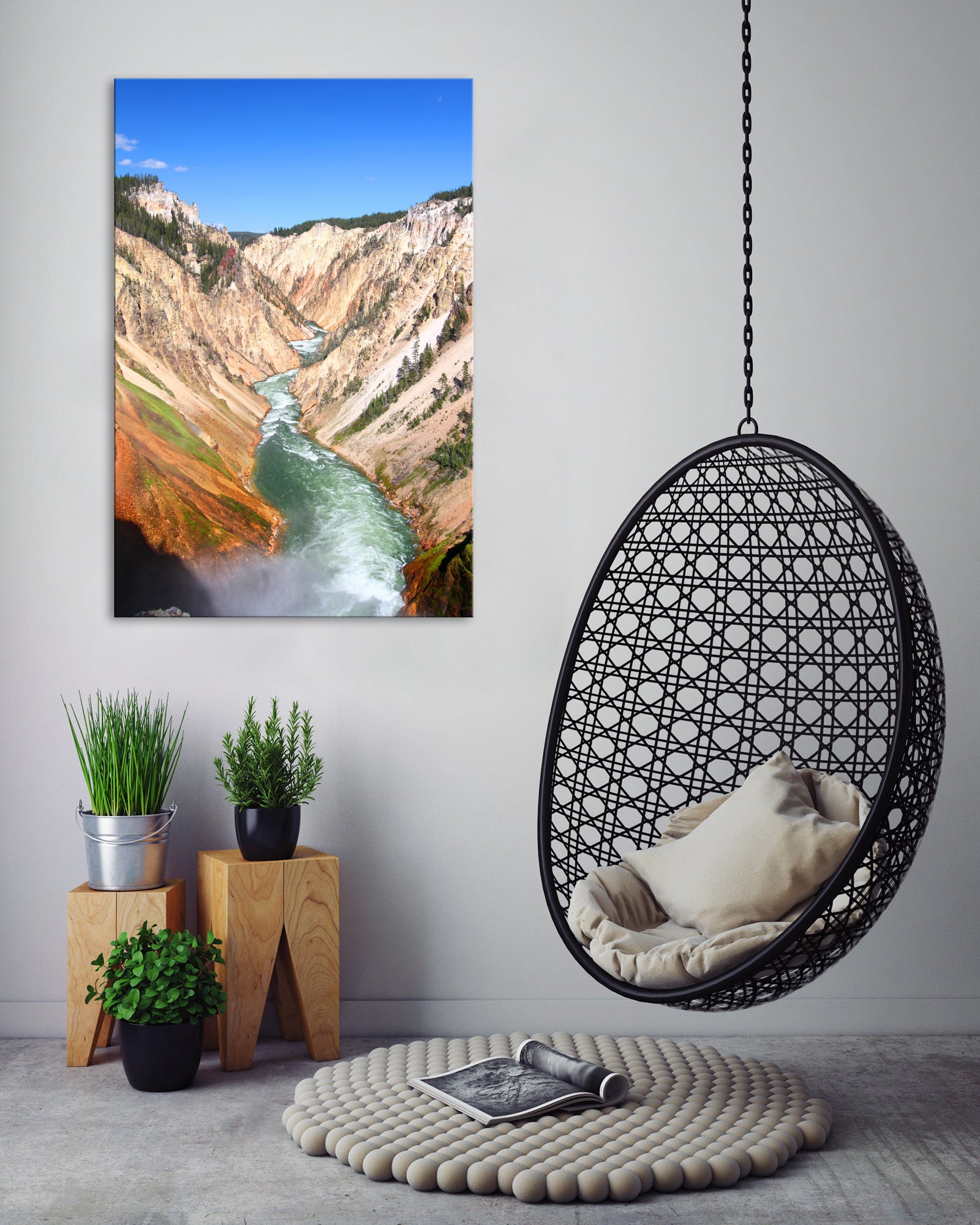 Landscapes No. 273, shown framed in a room by day