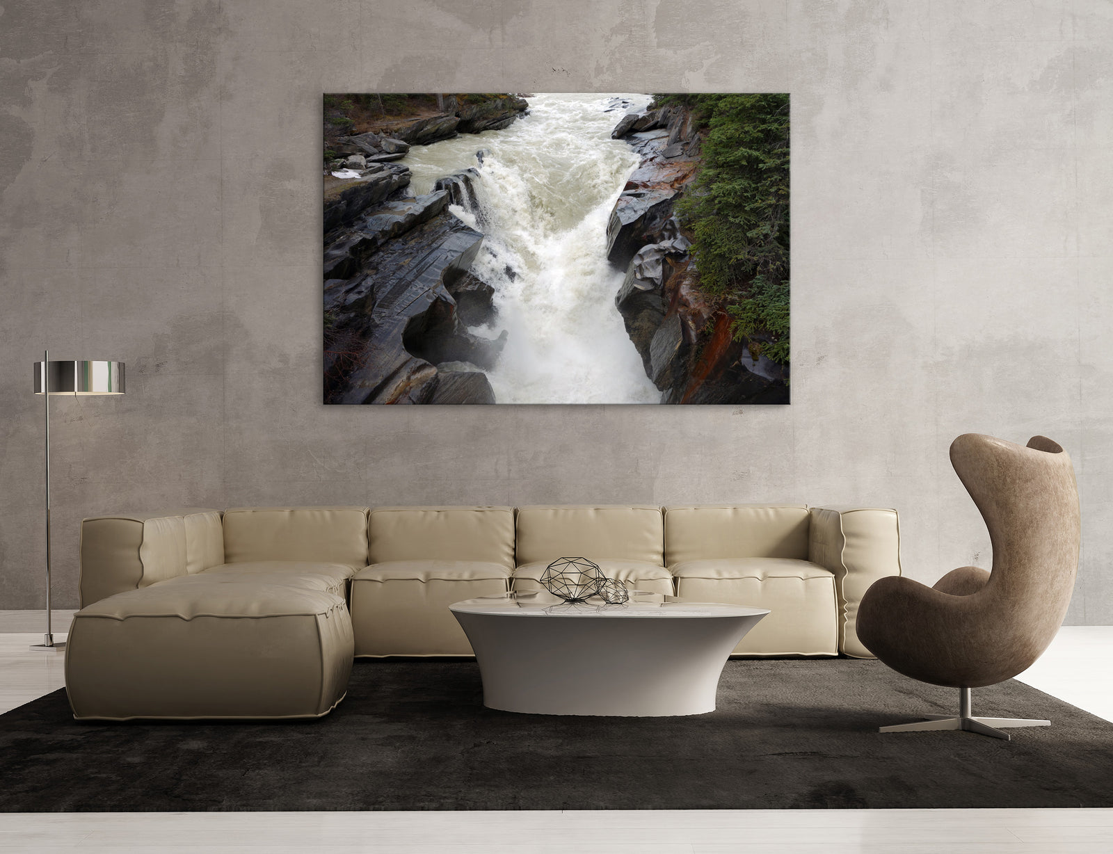 Landscapes No. 274, shown framed in a room by day