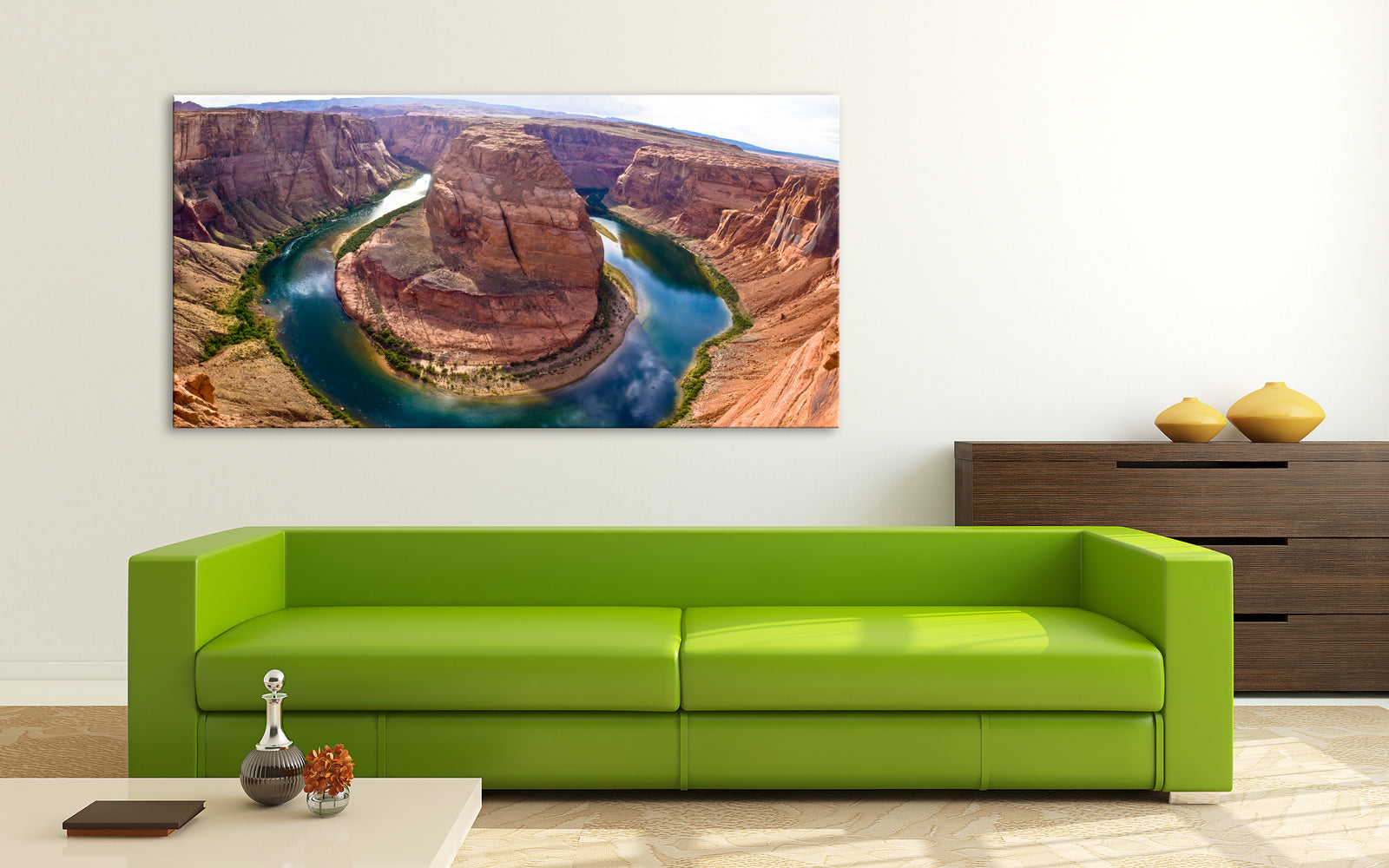 Landscapes No. 275, shown framed in a room by day