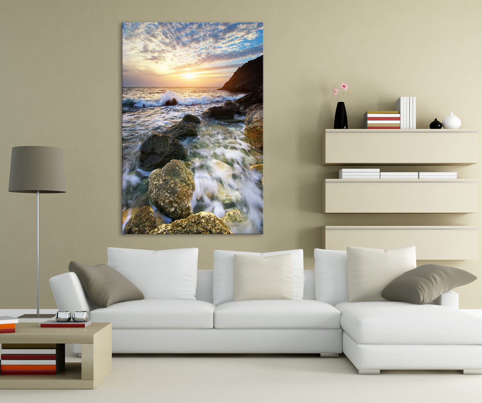 Landscapes No. 276, shown framed in a room by day