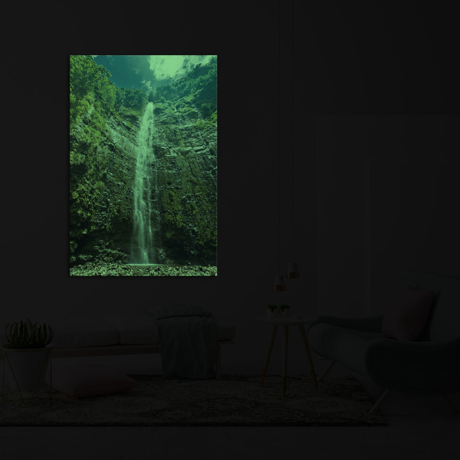 Landscapes No. 278, glowing in a room at night