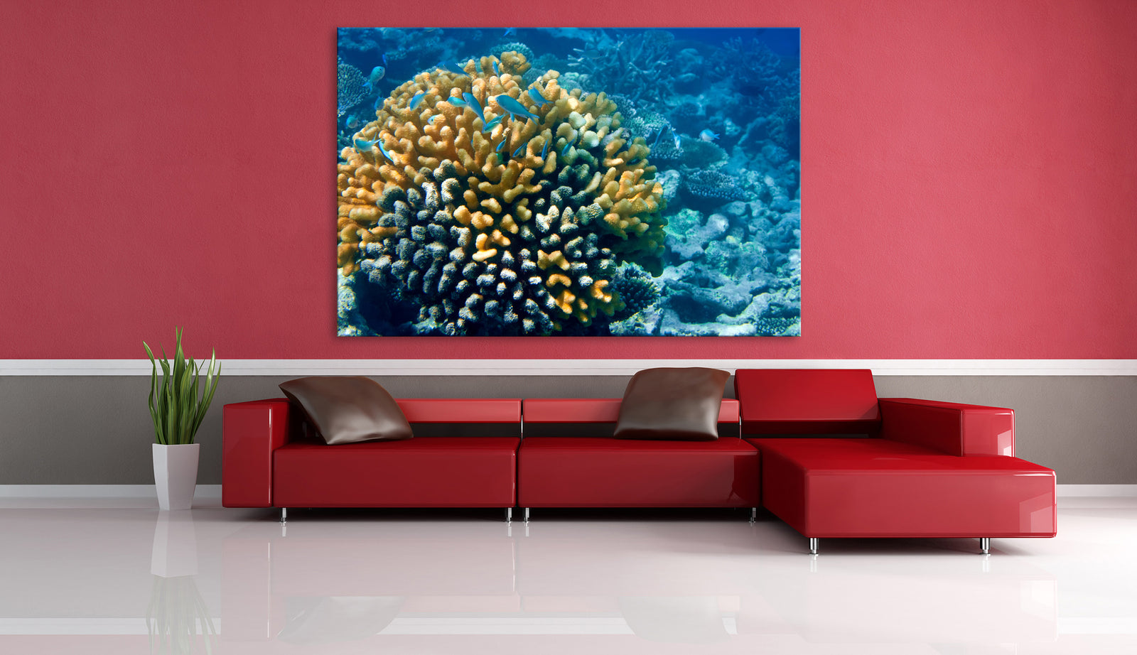 Landscapes No. 281, shown framed in a room by day