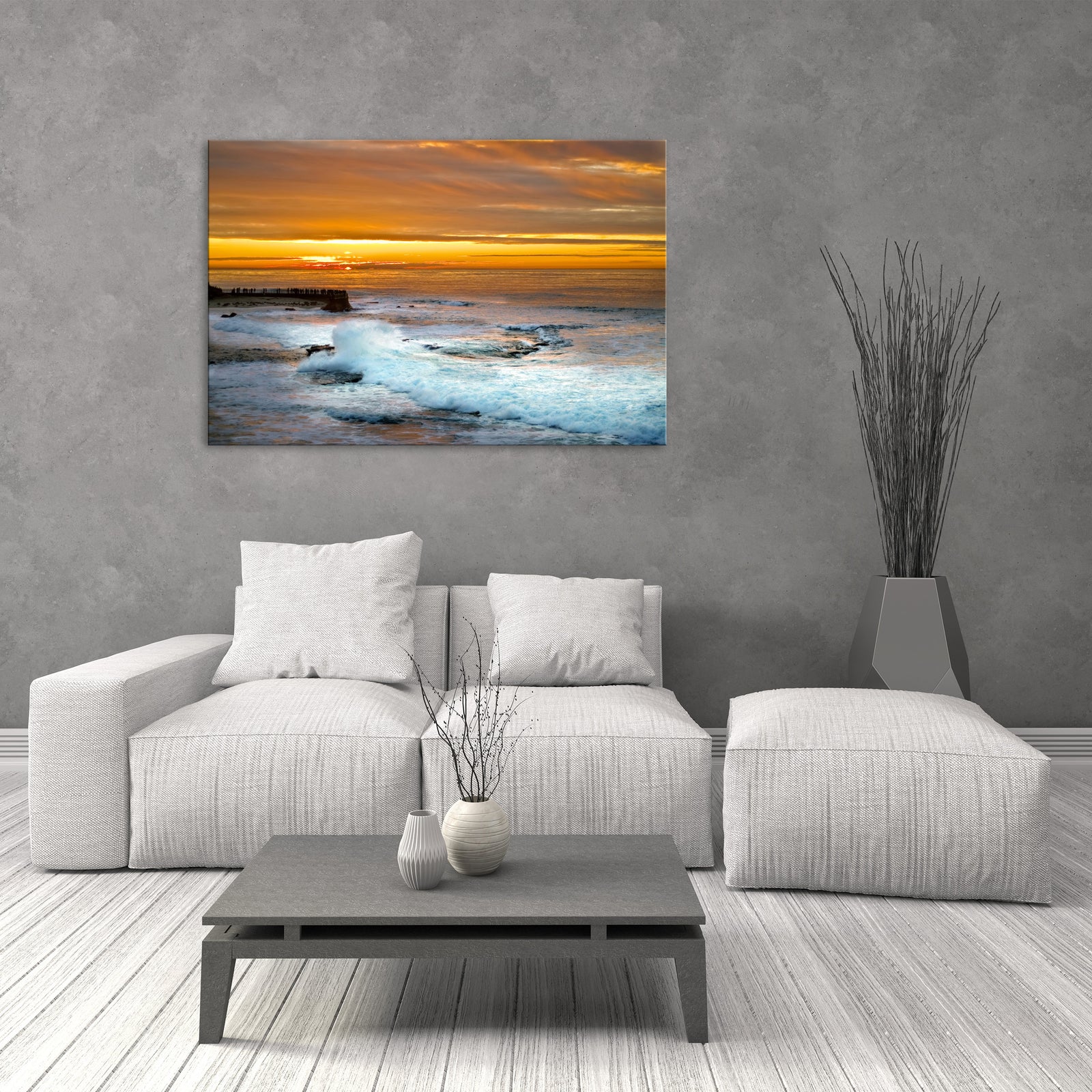 Landscapes No. 286, shown framed in a room by day