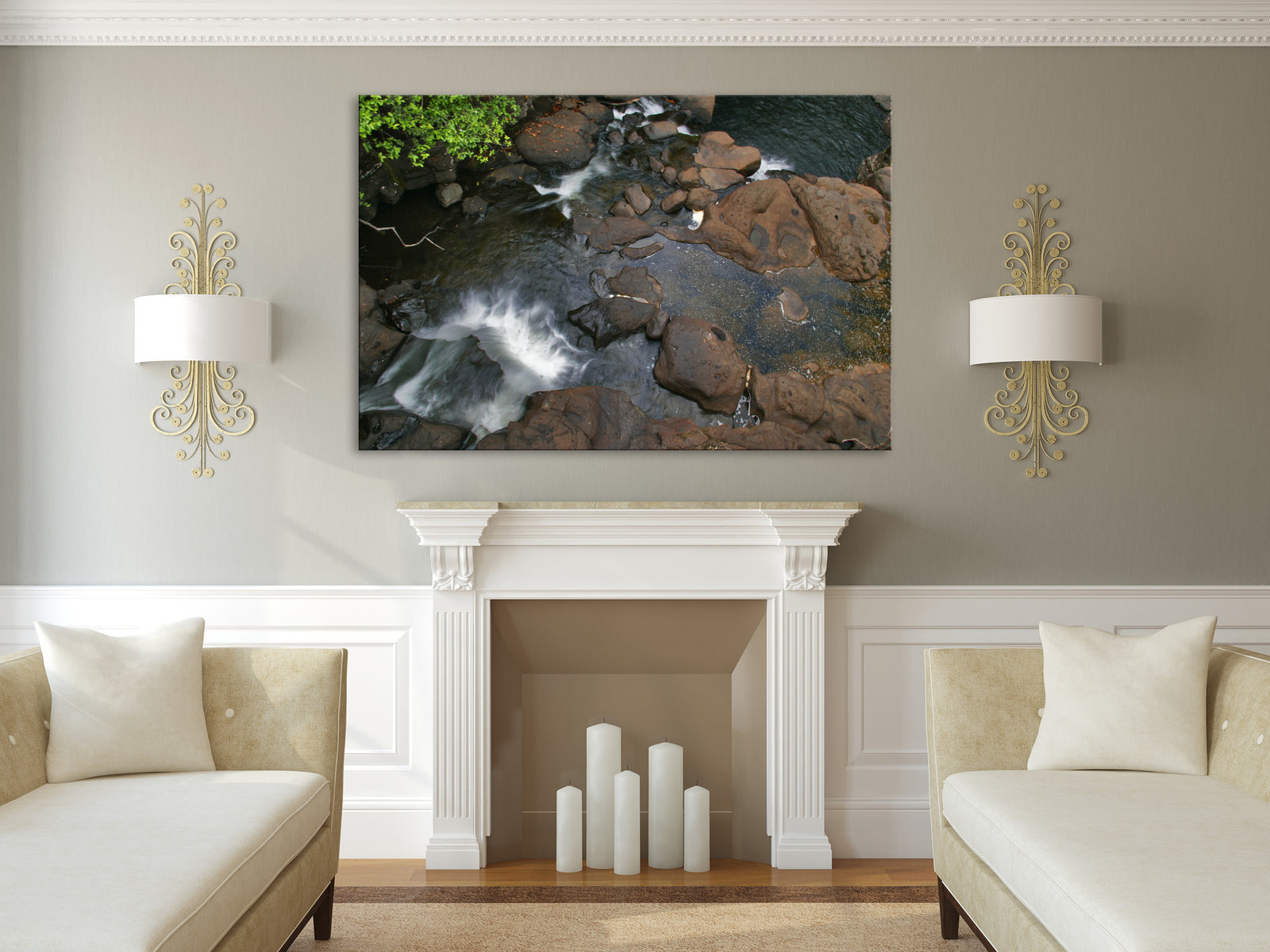 Landscapes No. 287, shown framed in a room by day
