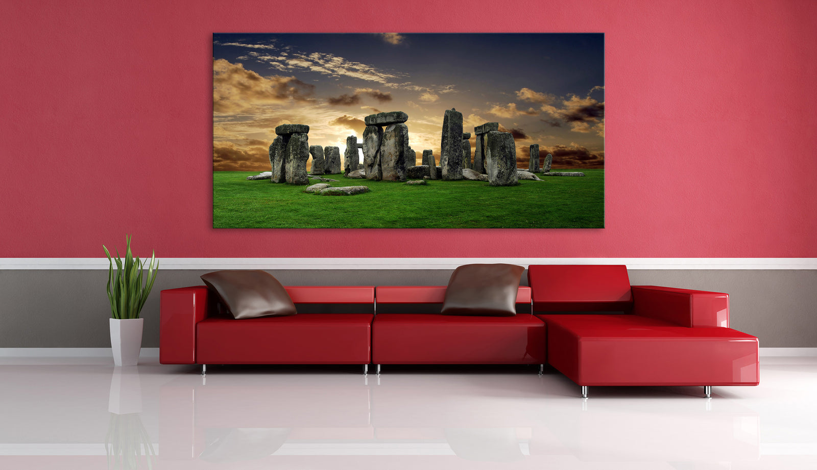 Landscapes No. 288, shown framed in a room by day