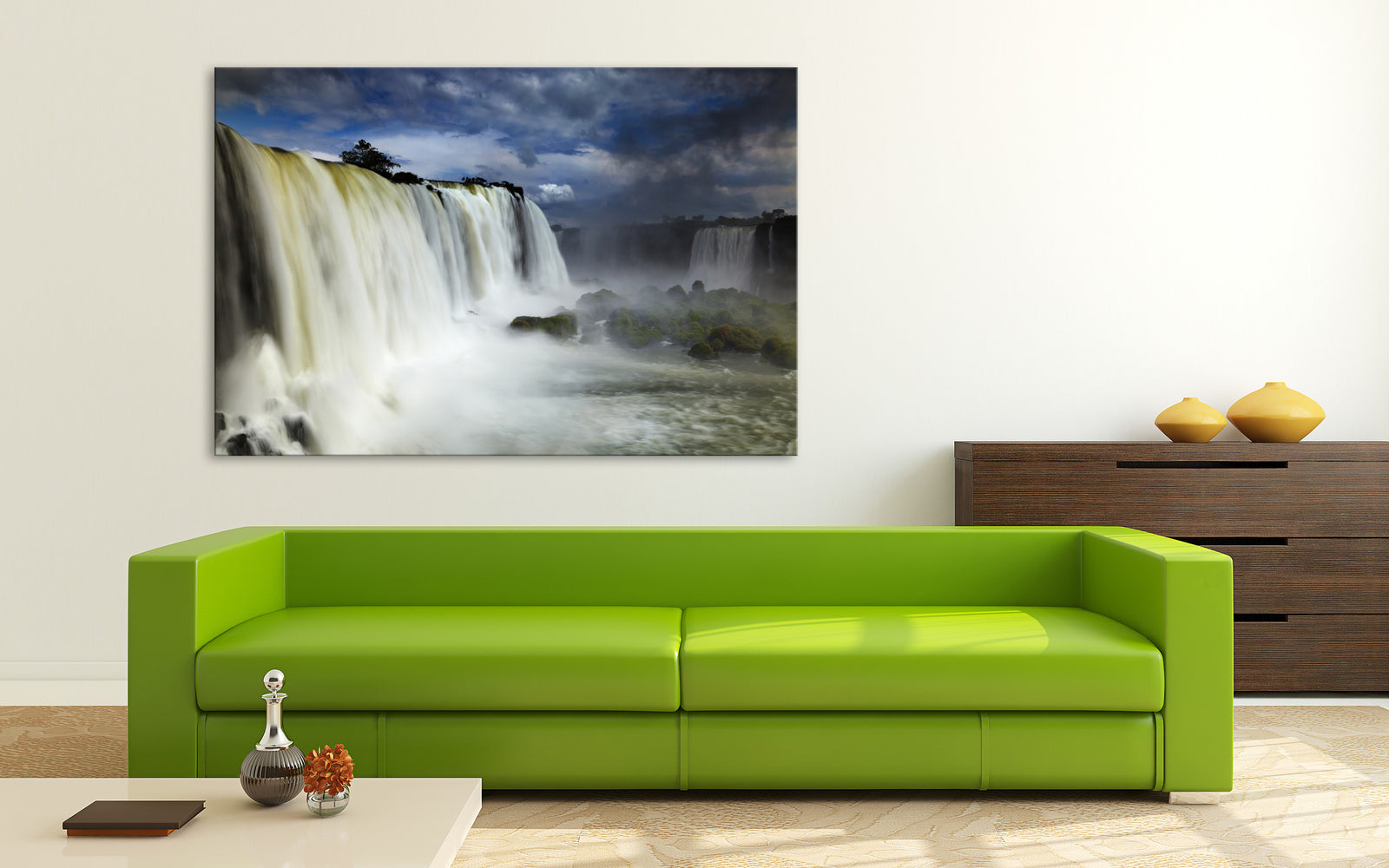 Landscapes No. 290, shown framed in a room by day