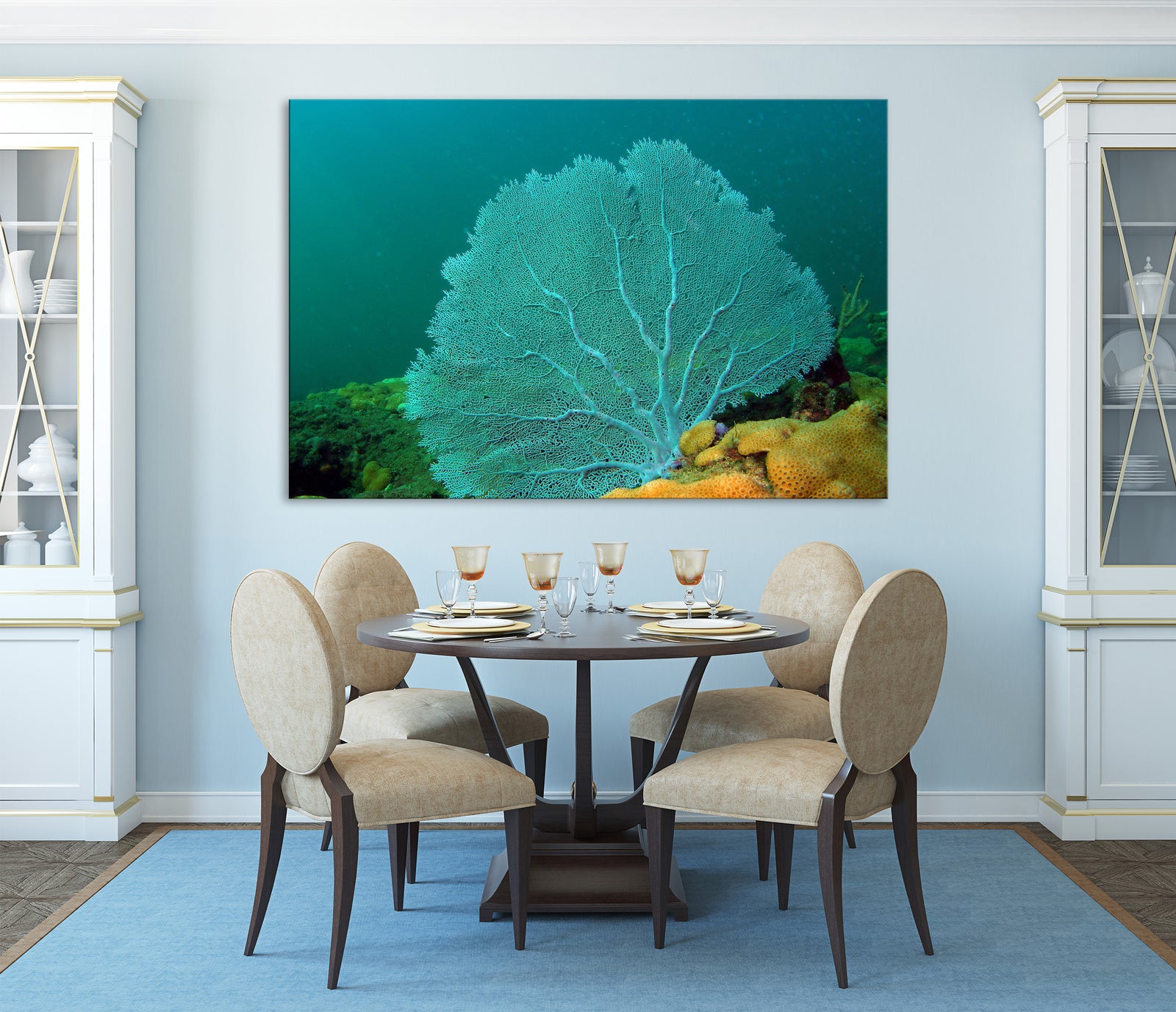 Landscapes No. 291, shown framed in a room by day