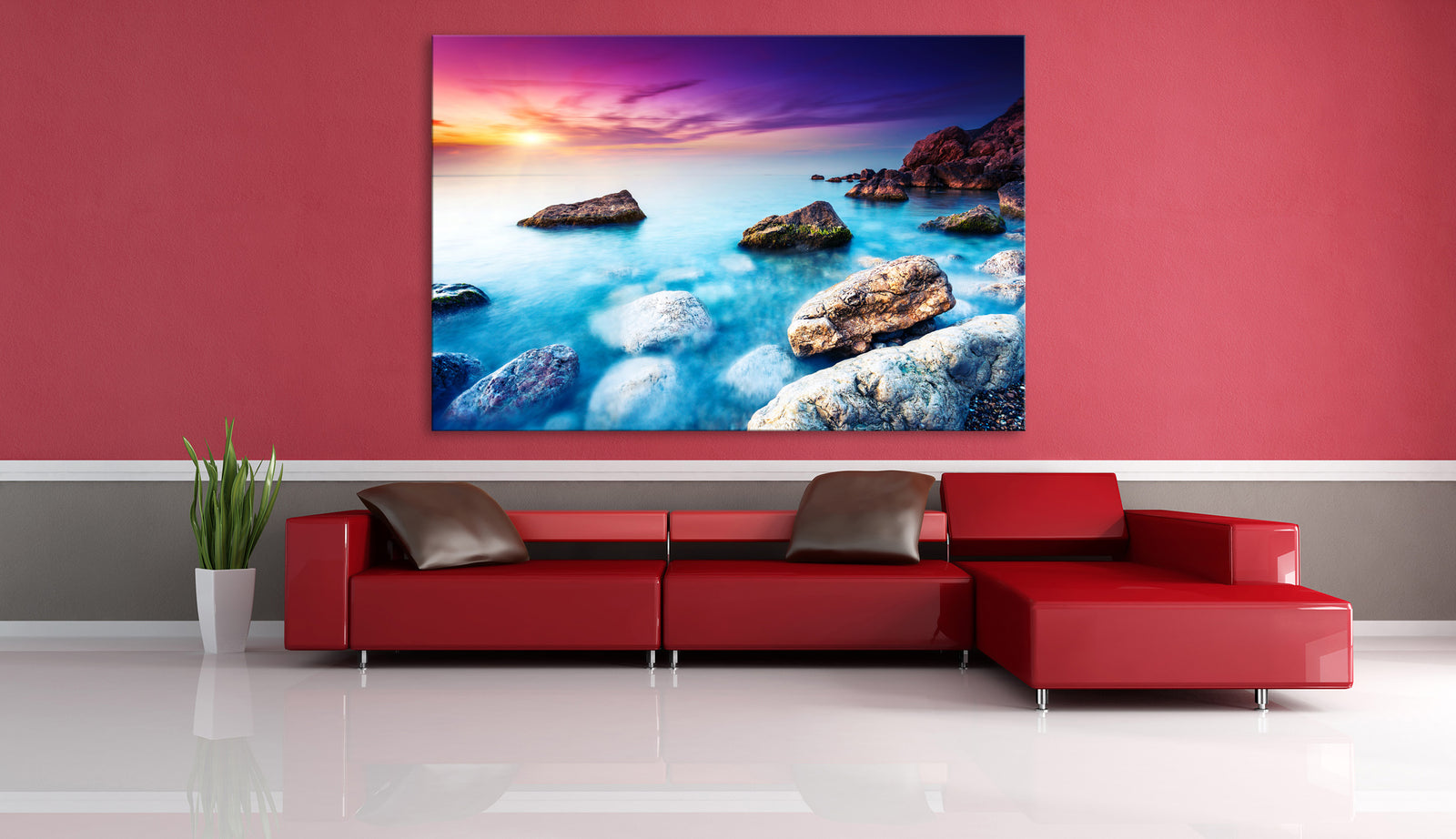 Landscapes No. 293, shown framed in a room by day