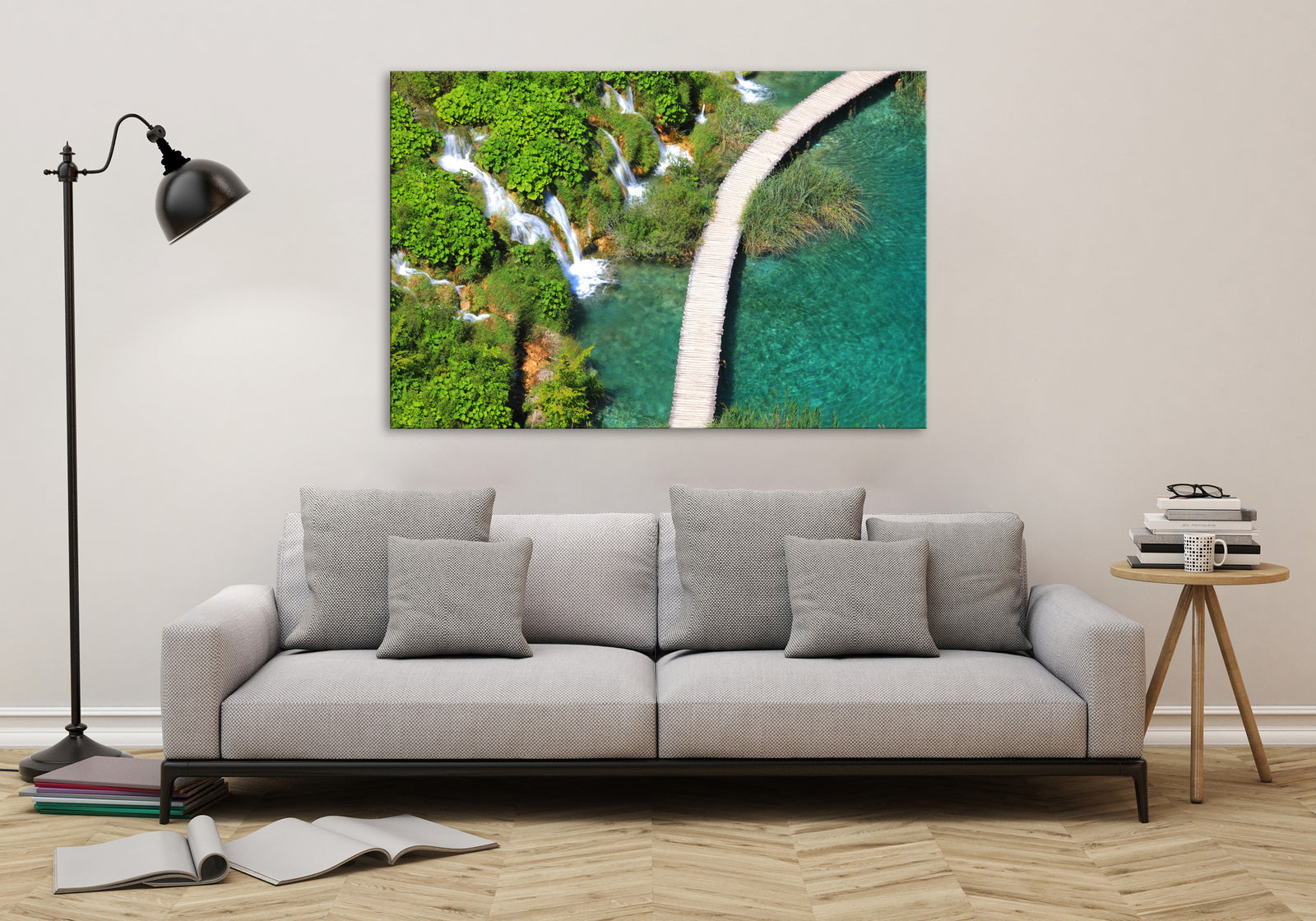 Landscapes No. 304, shown framed in a room by day