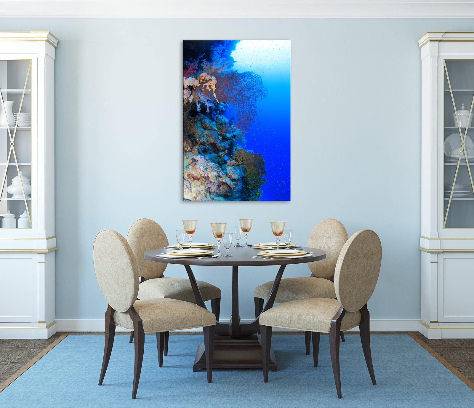 Landscapes No. 305, shown framed in a room by day