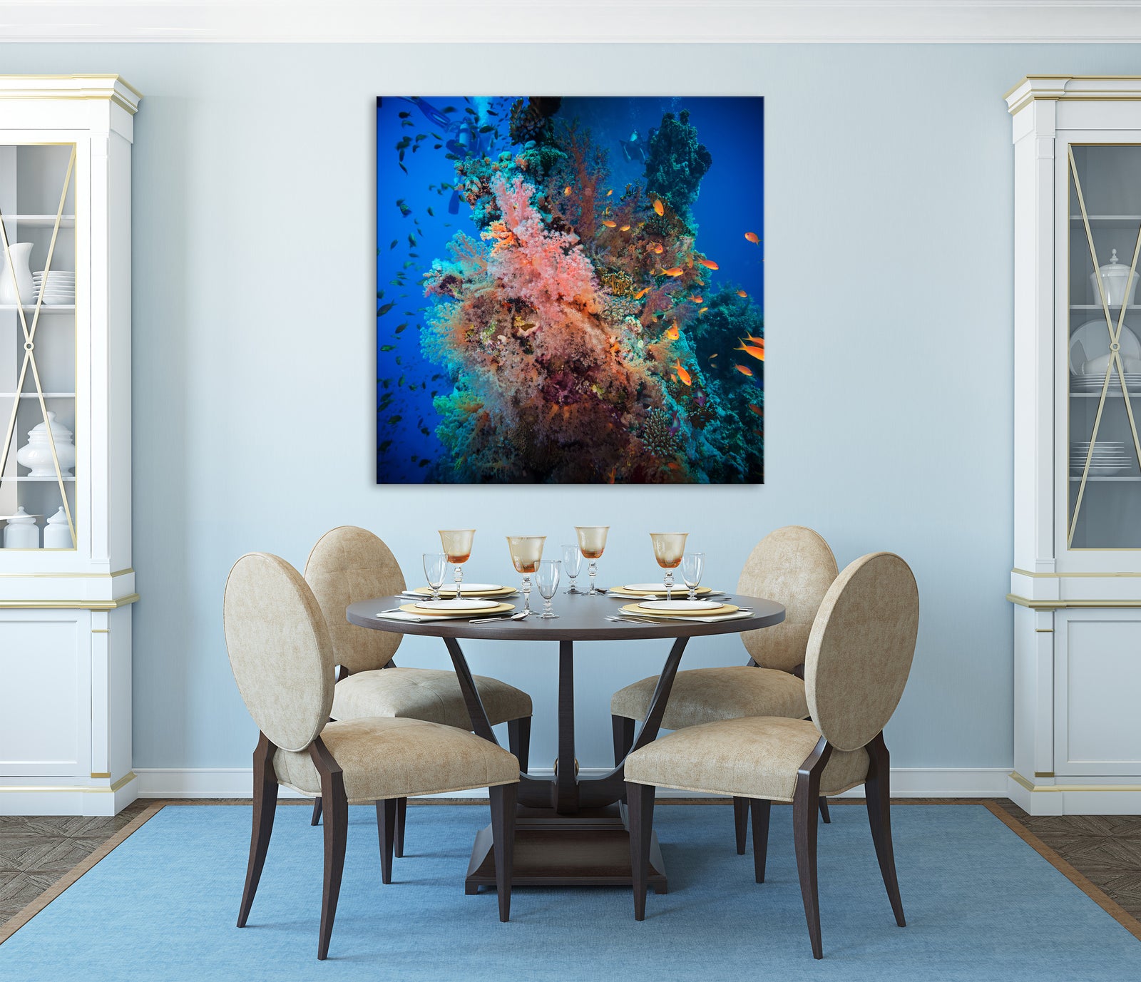 Landscapes No. 308, shown framed in a room by day