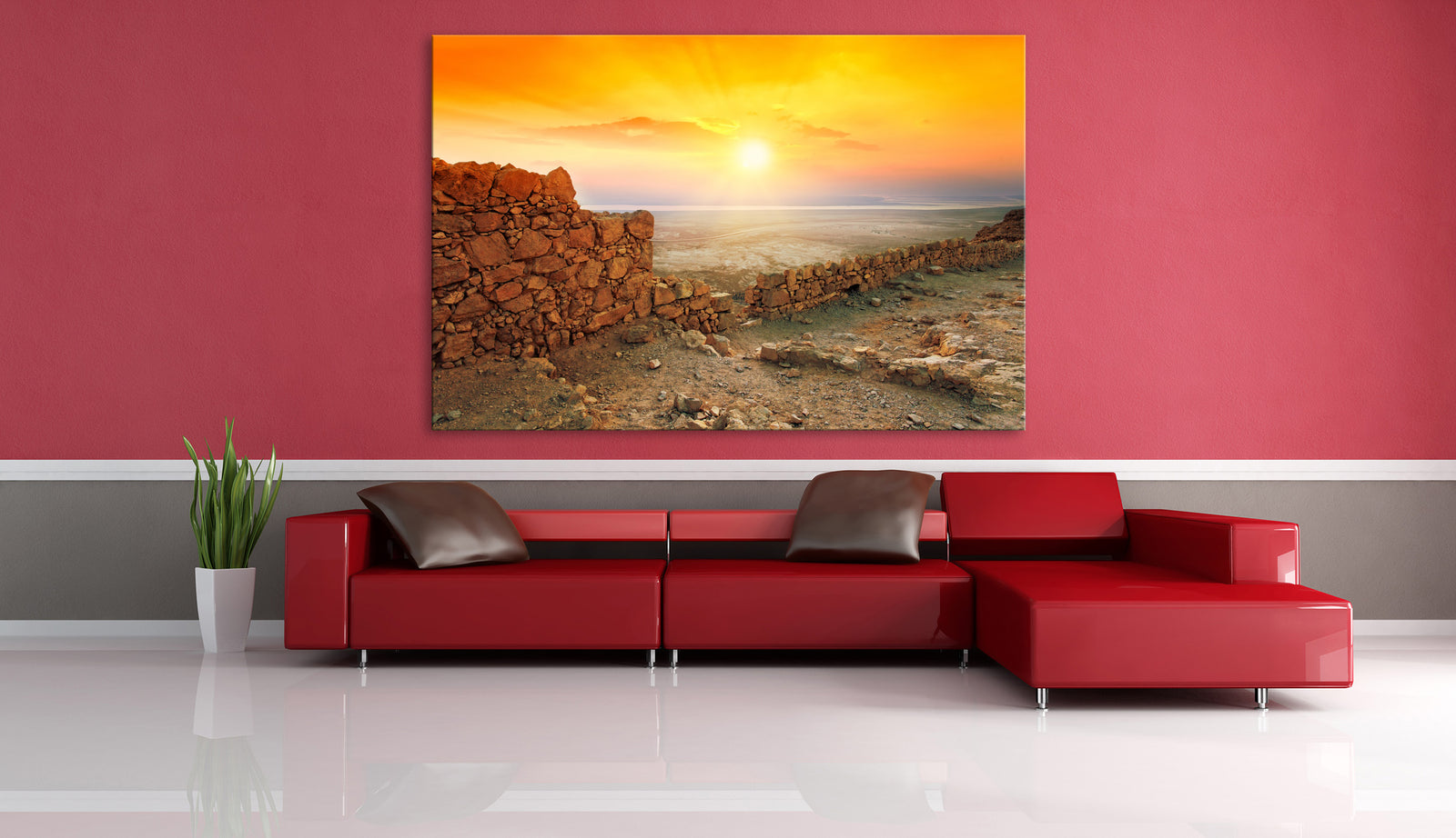 Landscapes No. 311, shown framed in a room by day
