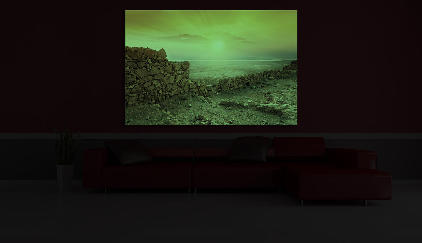 Landscapes No. 311, glowing in a room at night