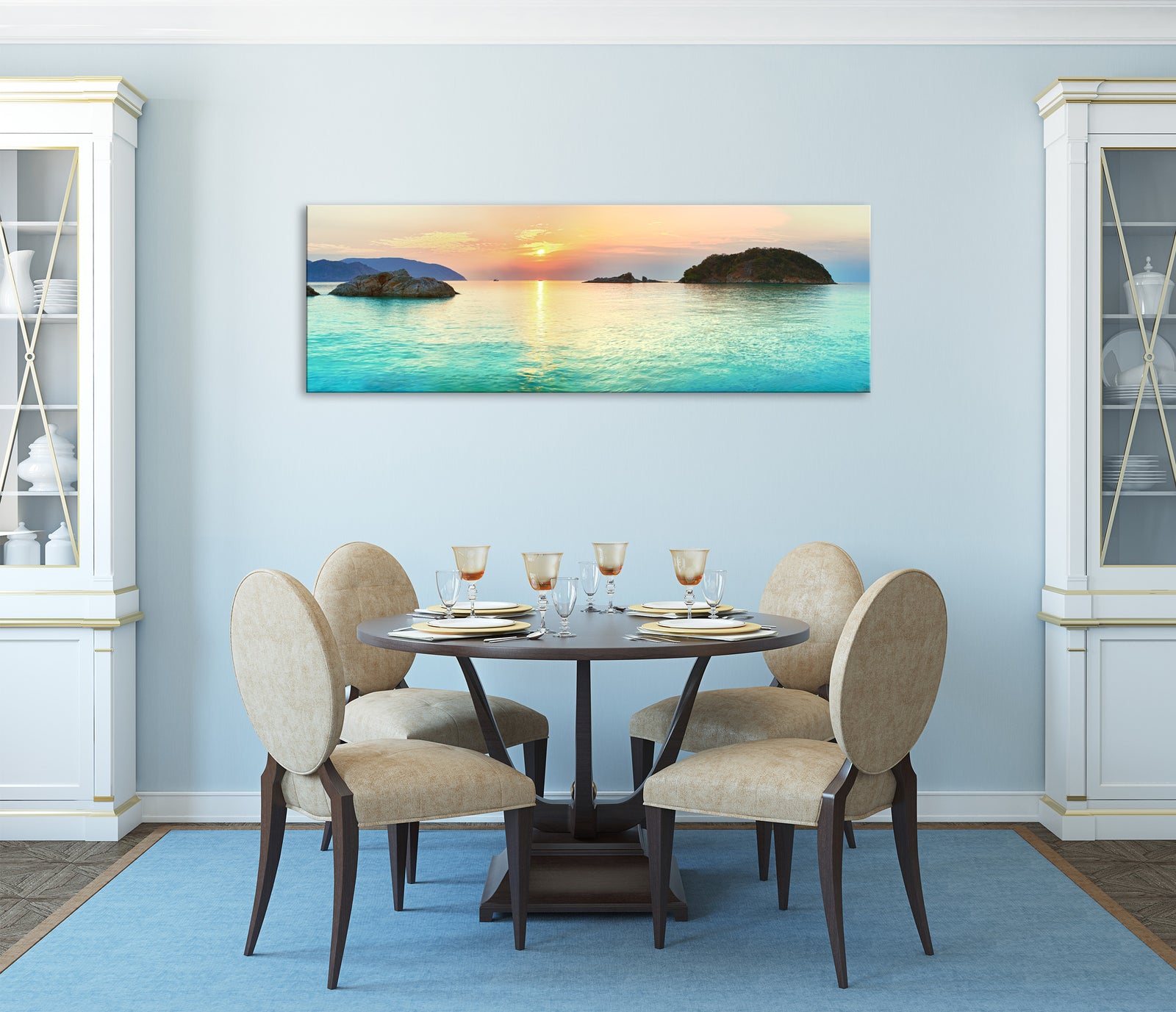 Landscapes No. 312, shown framed in a room by day