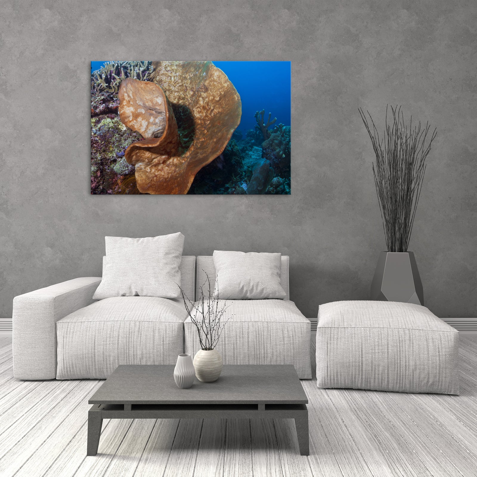 Landscapes No. 315, shown framed in a room by day