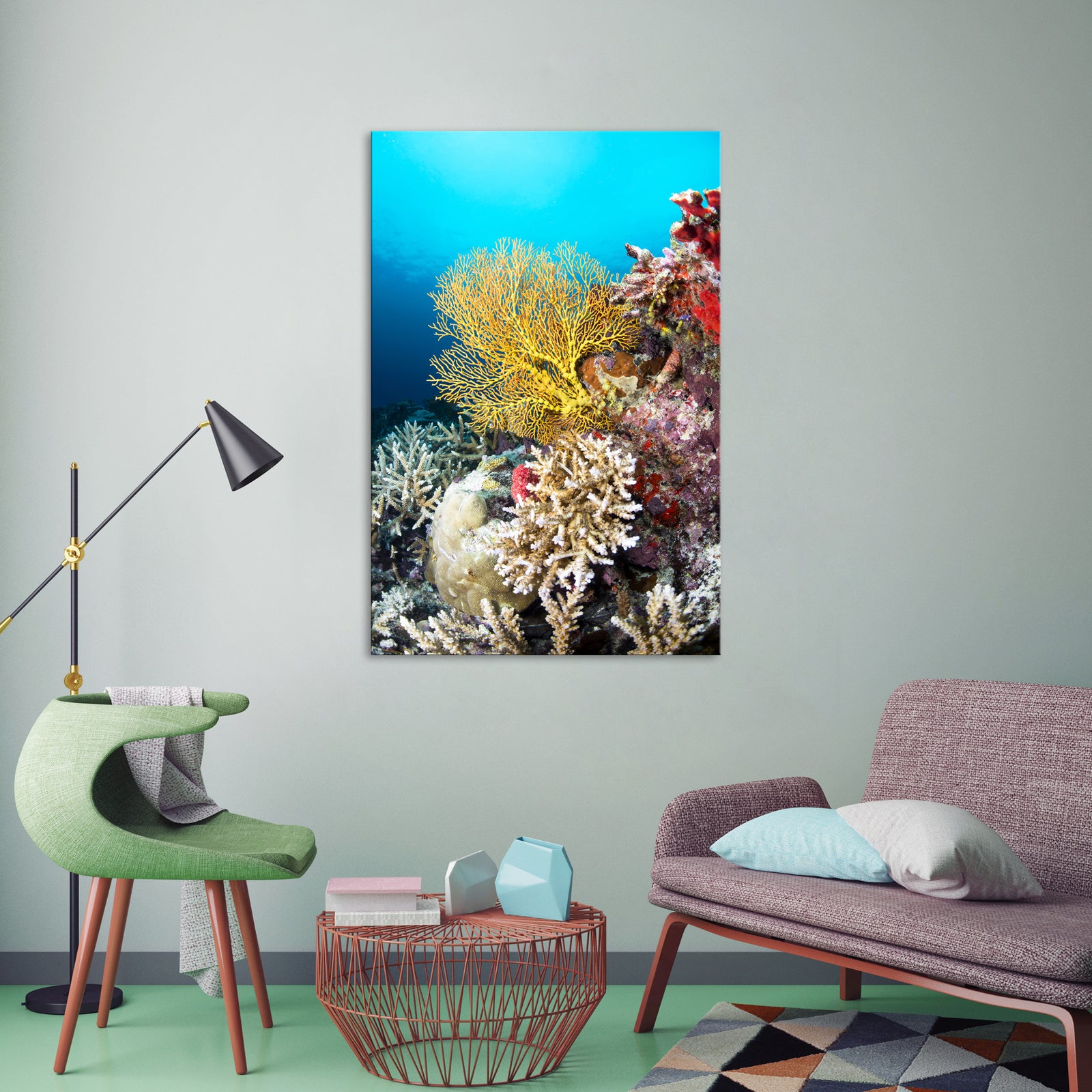 Landscapes No. 317, shown framed in a room by day