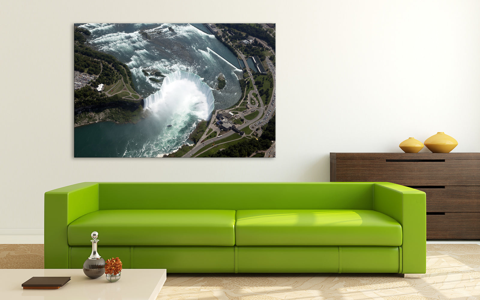 Landscapes No. 318, shown framed in a room by day