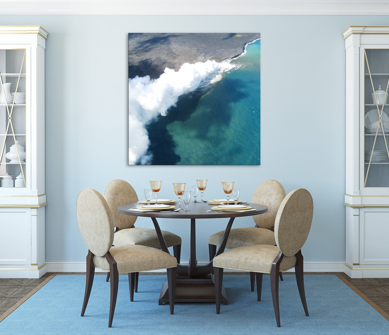 Landscapes No. 322, shown framed in a room by day