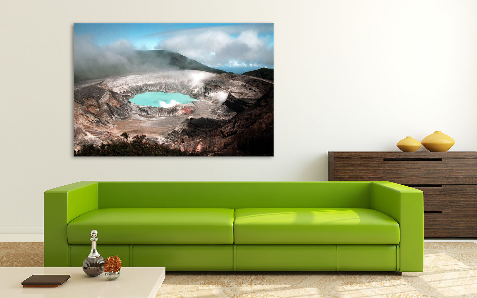 Landscapes No. 323, shown framed in a room by day