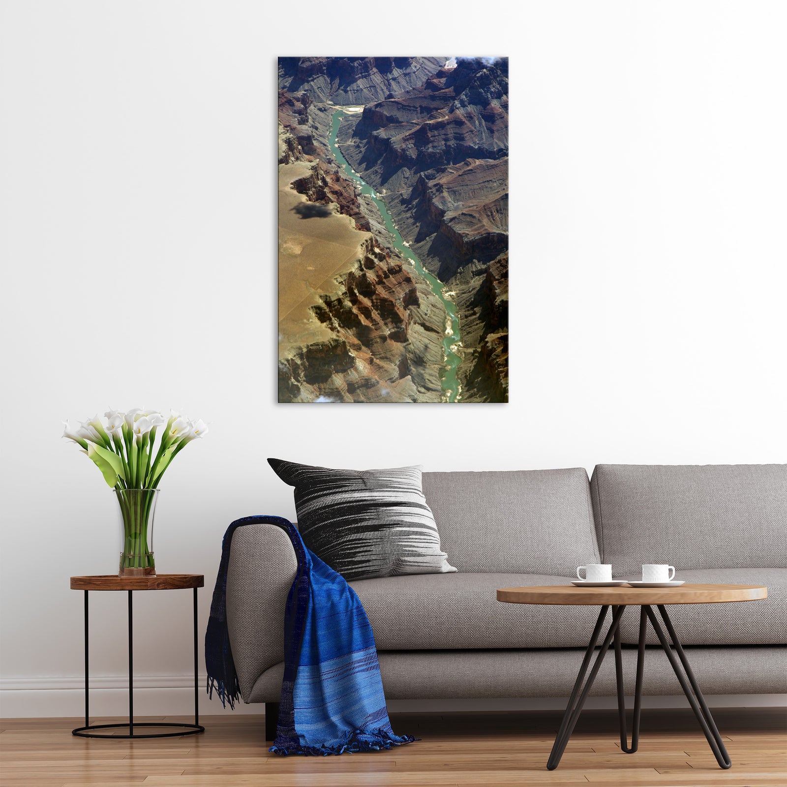 Landscapes No. 325, shown framed in a room by day
