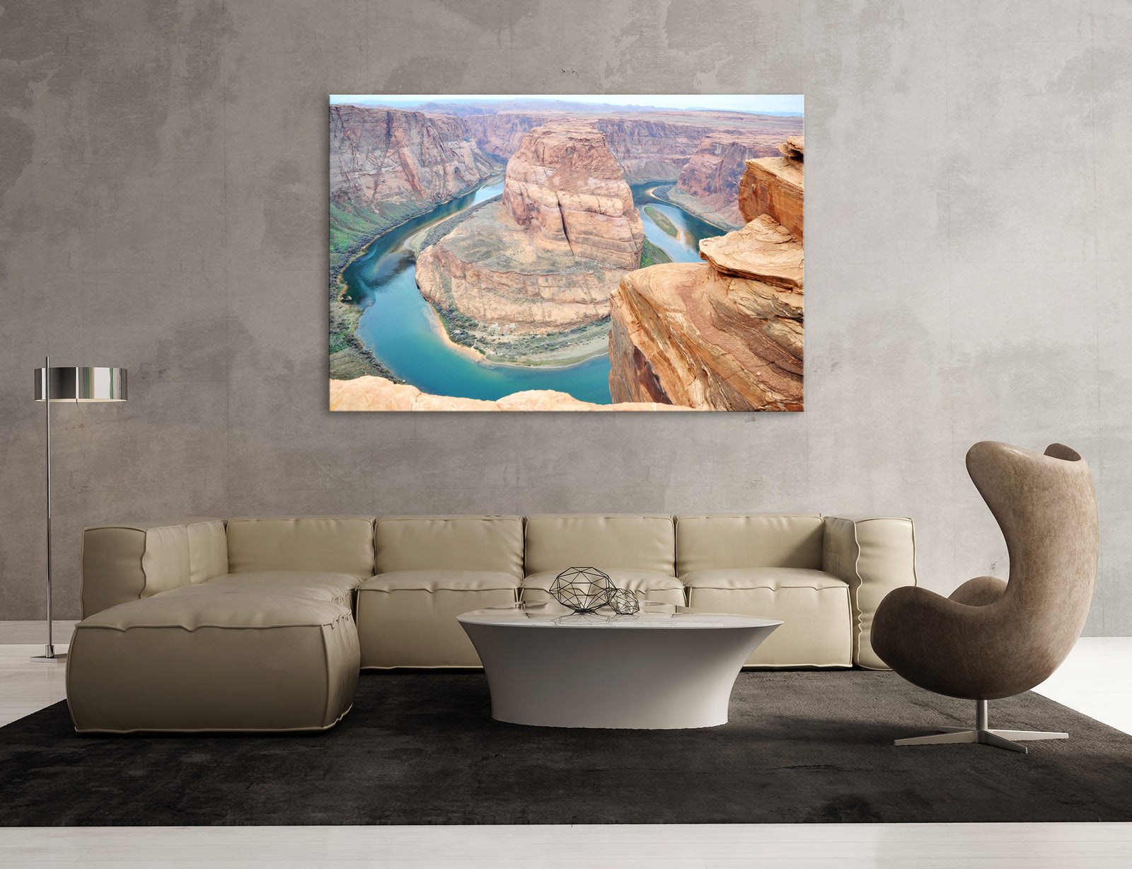 Landscapes No. 326, shown framed in a room by day