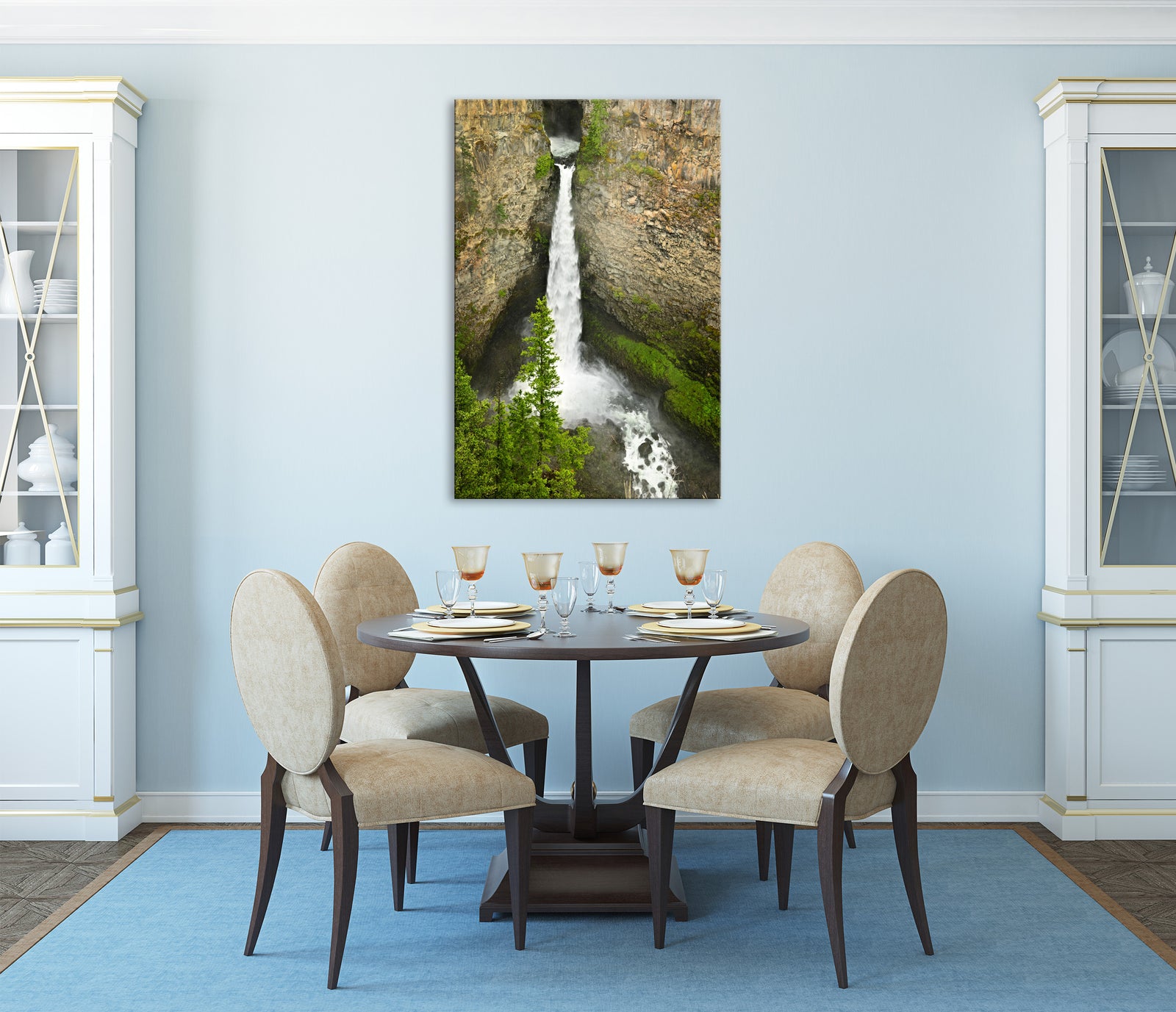 Landscapes No. 328, shown framed in a room by day