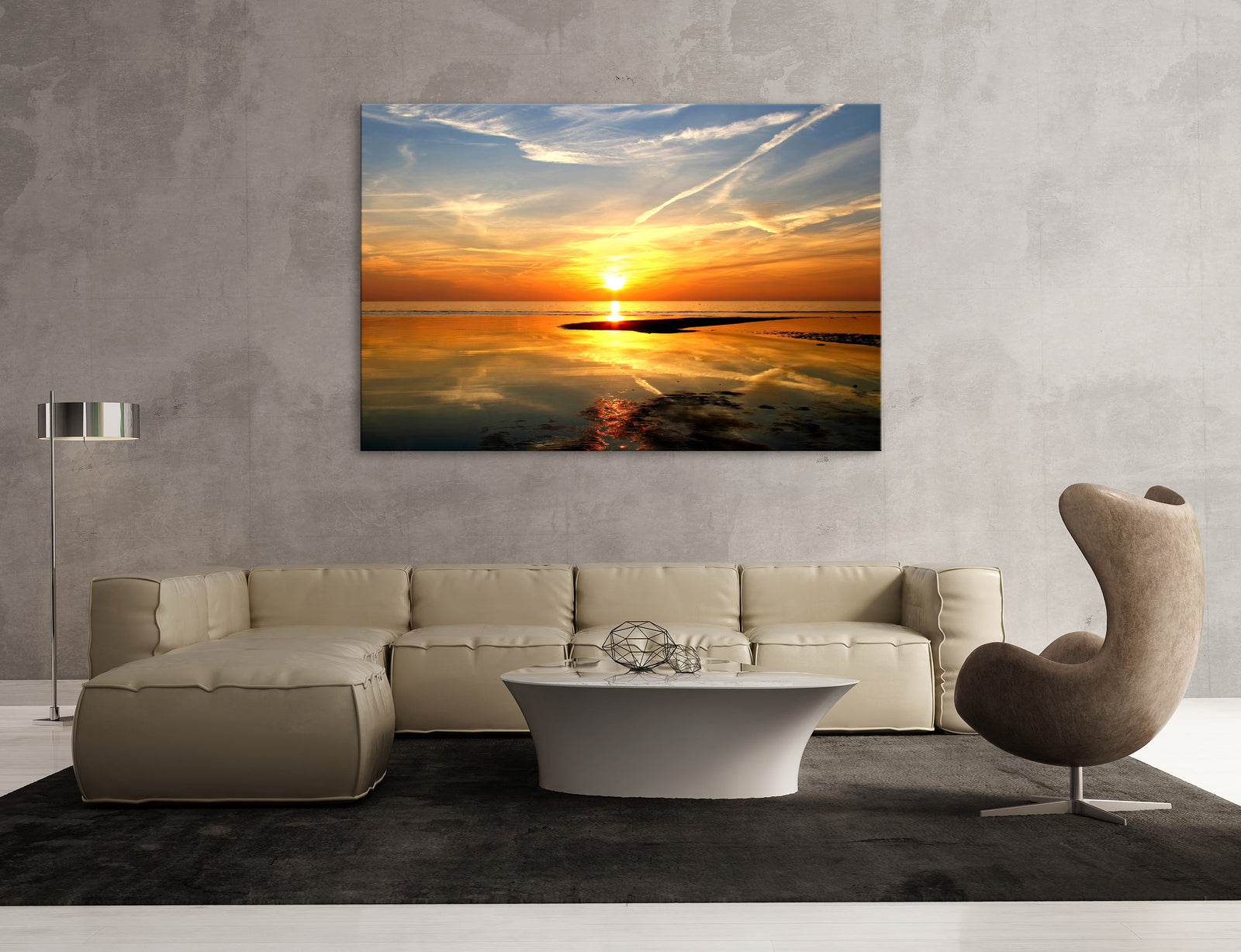 Landscapes No. 332, shown framed in a room by day