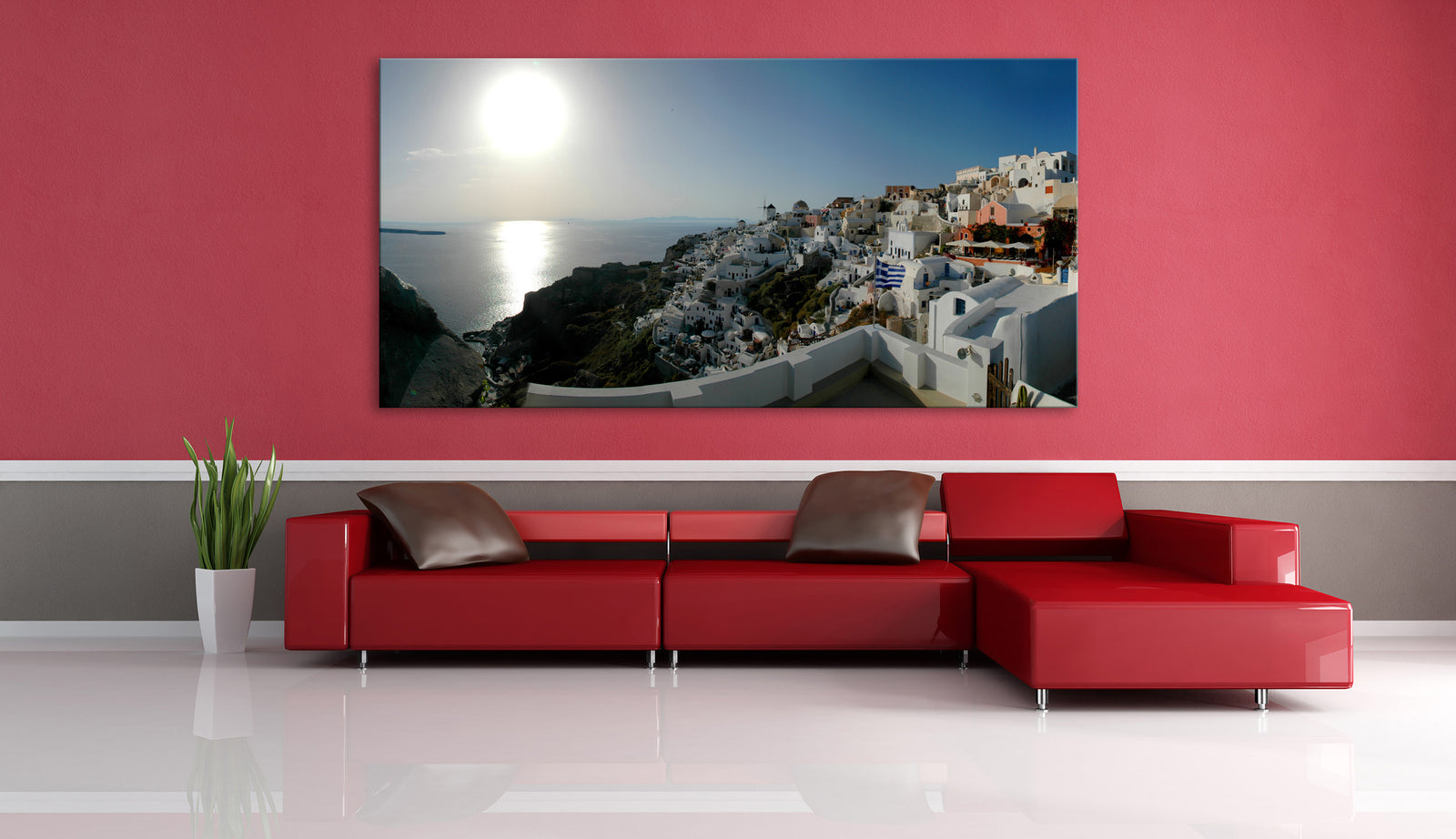 Landscapes No. 335, shown framed in a room by day