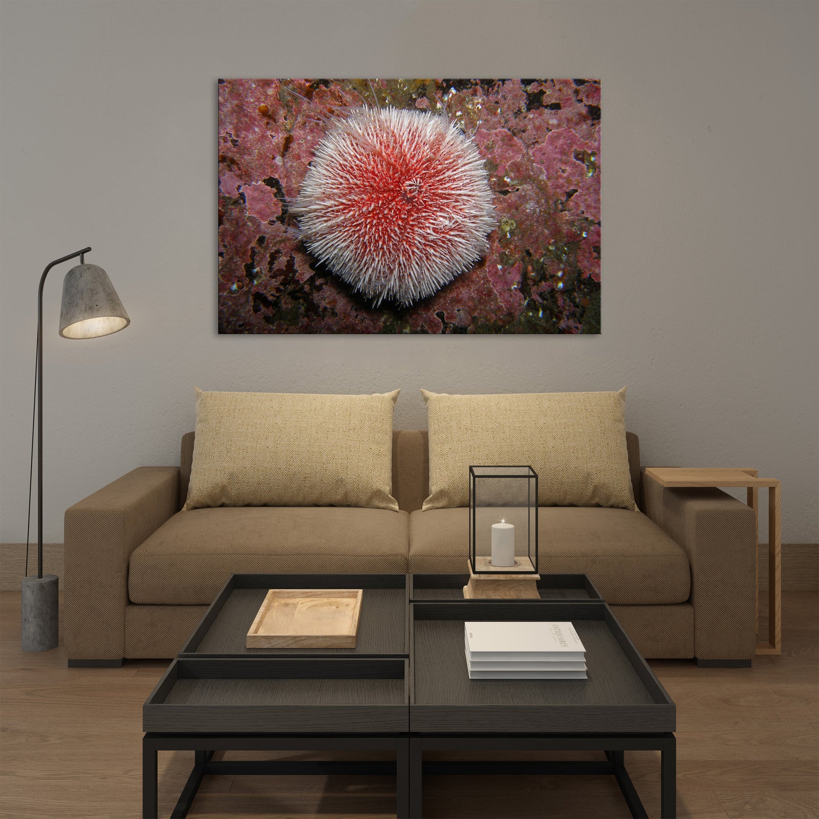 Landscapes No. 344, shown framed in a room by day