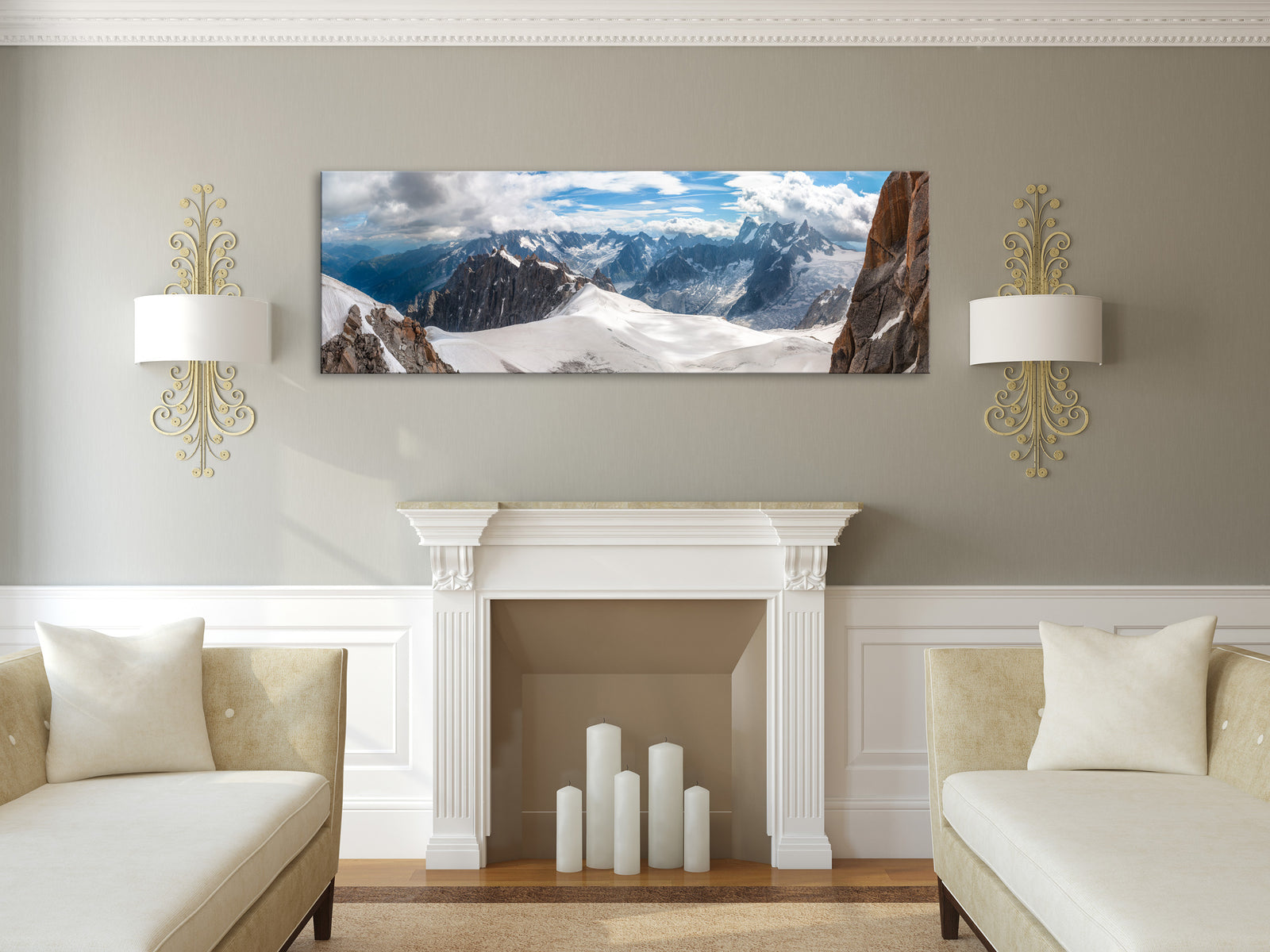 Landscapes No. 353, shown framed in a room by day