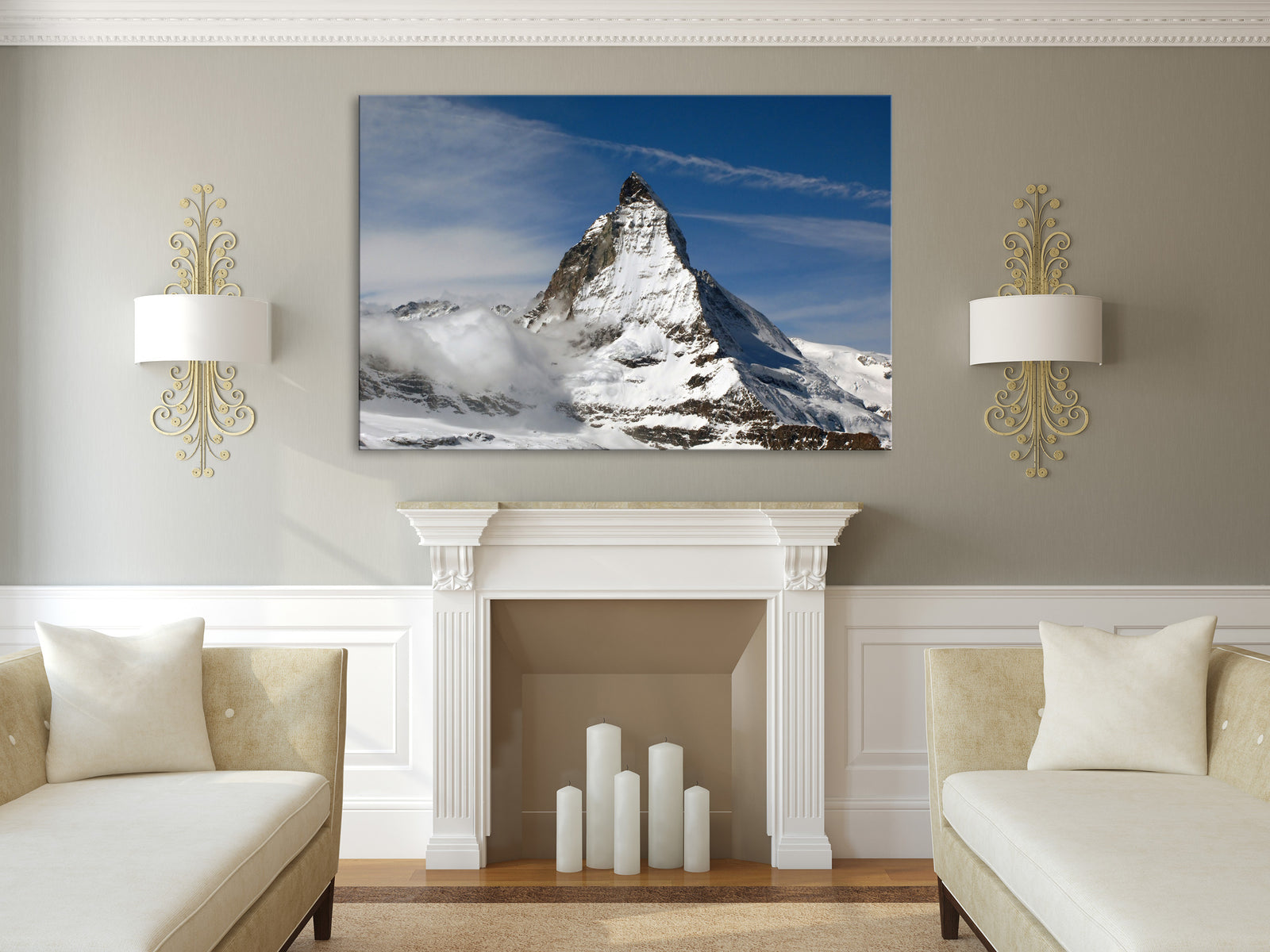 Landscapes No. 356, shown framed in a room by day