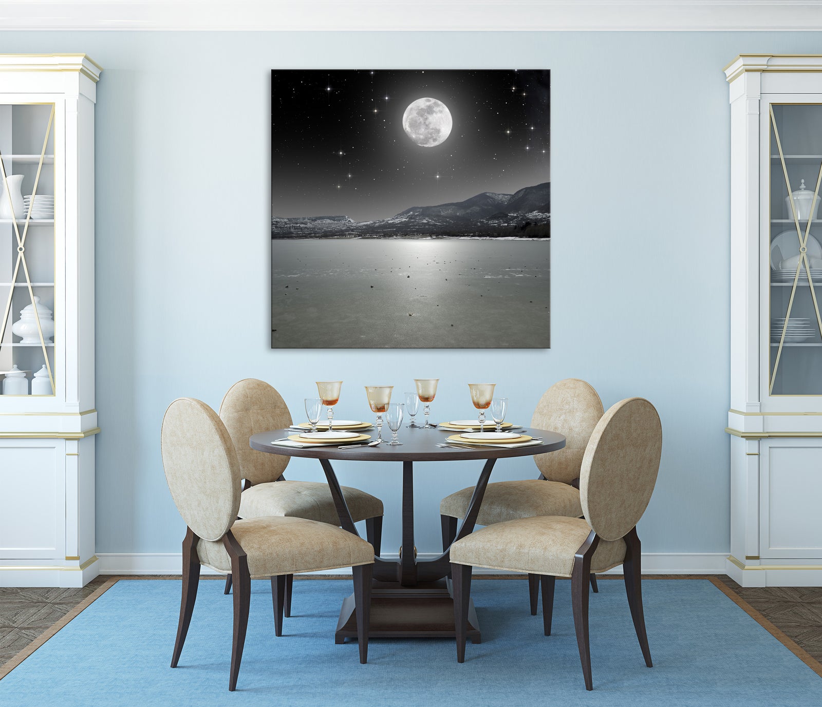 Landscapes No. 360, shown framed in a room by day