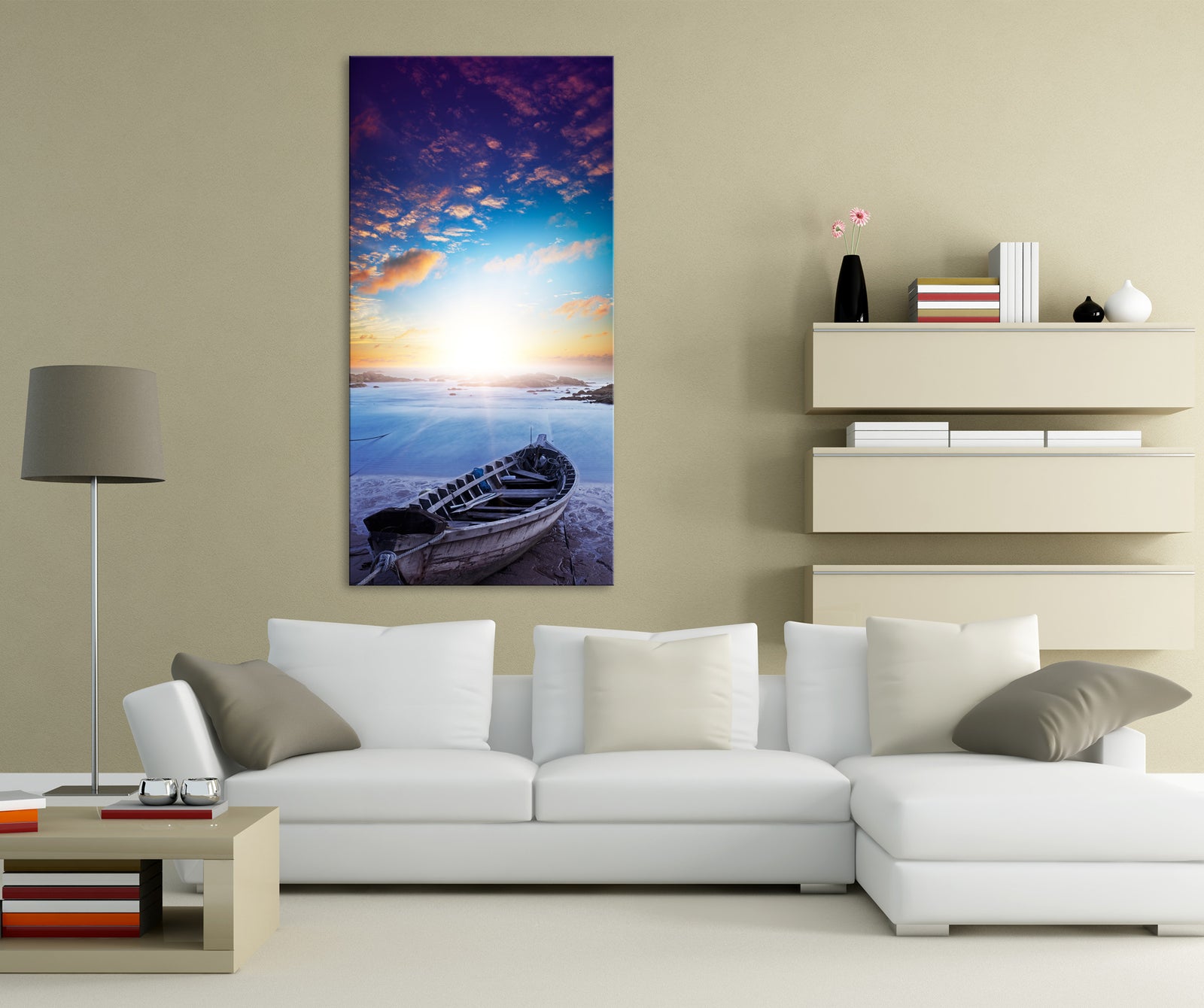Landscapes No. 361, shown framed in a room by day