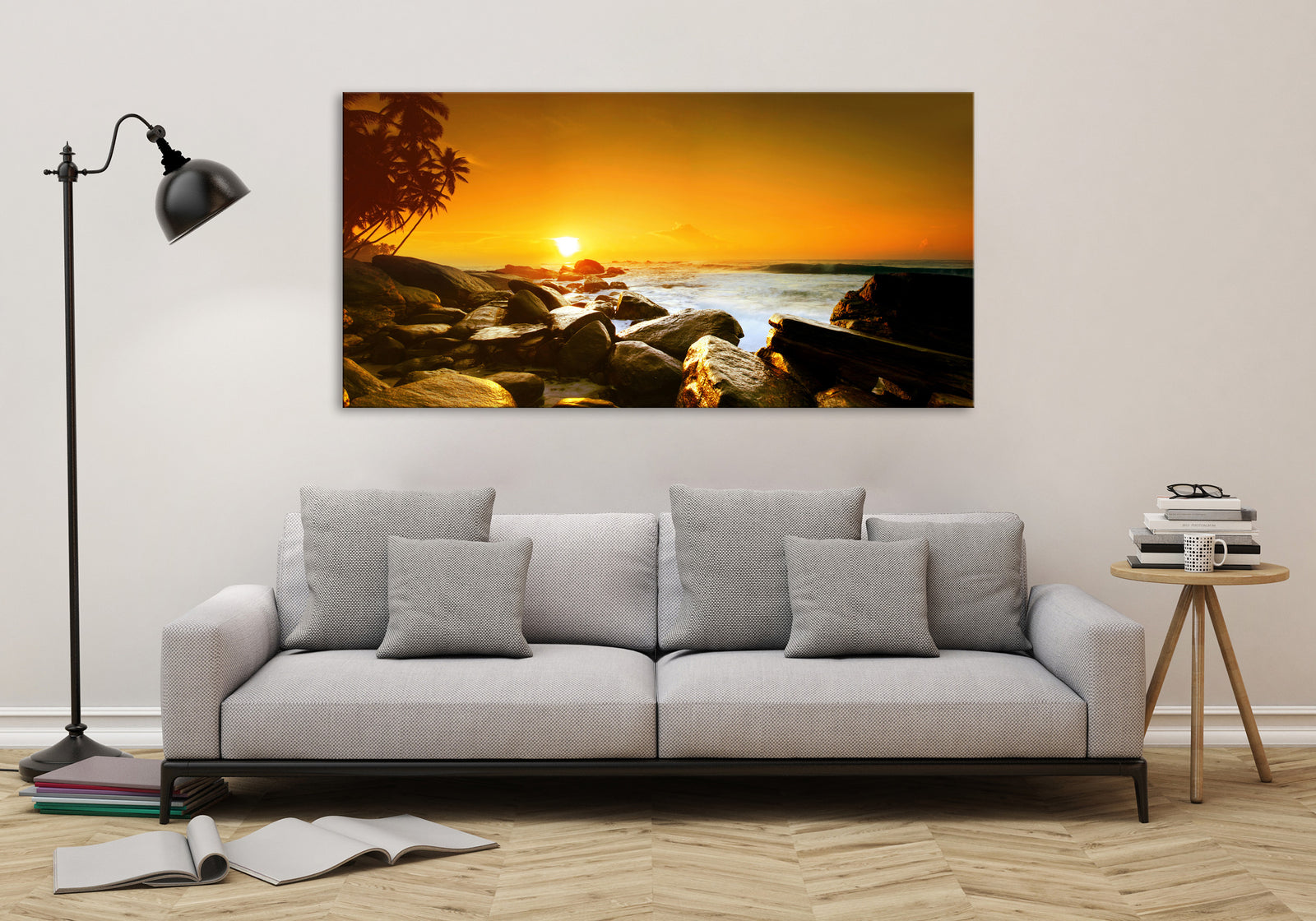 Landscapes No. 363, shown framed in a room by day
