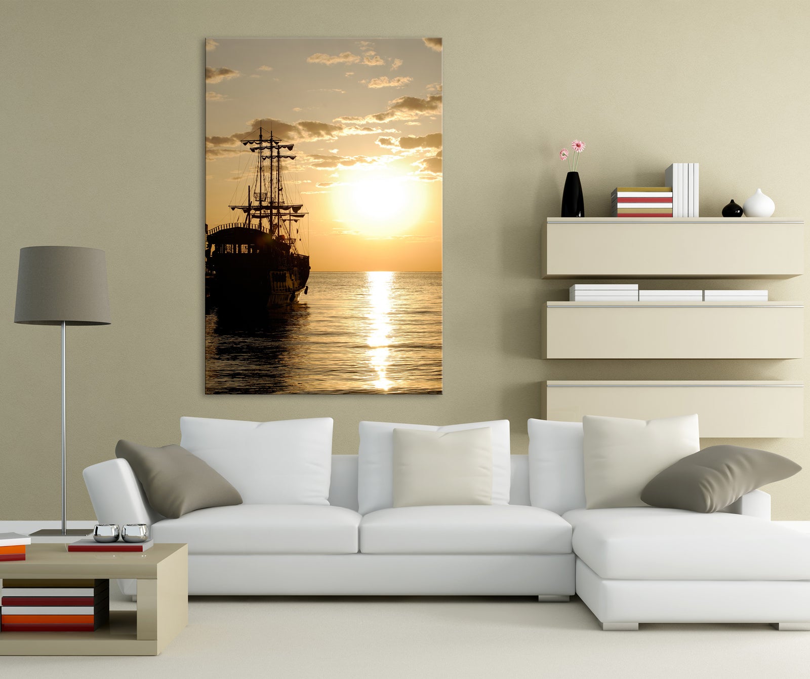 Landscapes No. 366, shown framed in a room by day