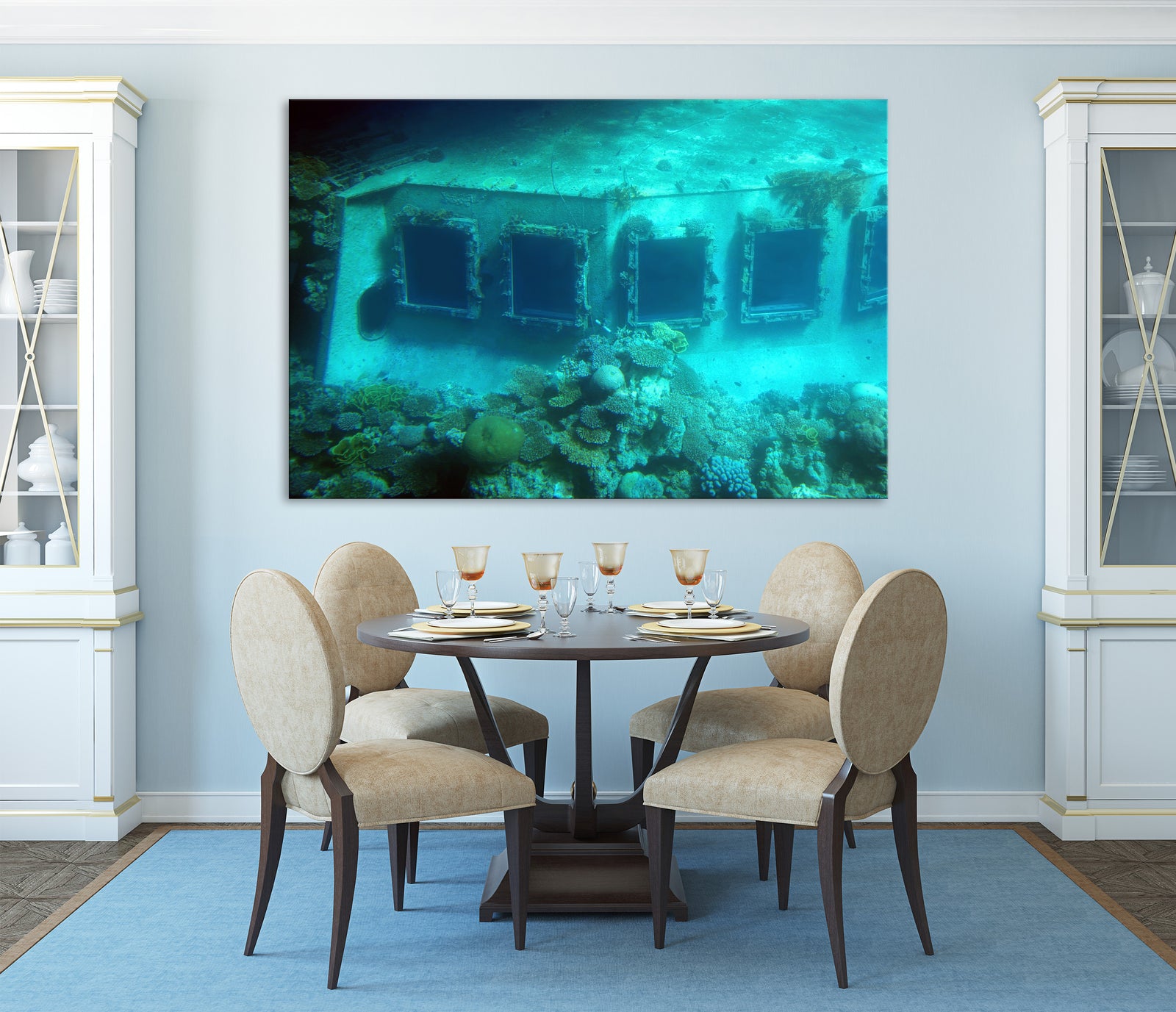 Landscapes No. 367, shown framed in a room by day