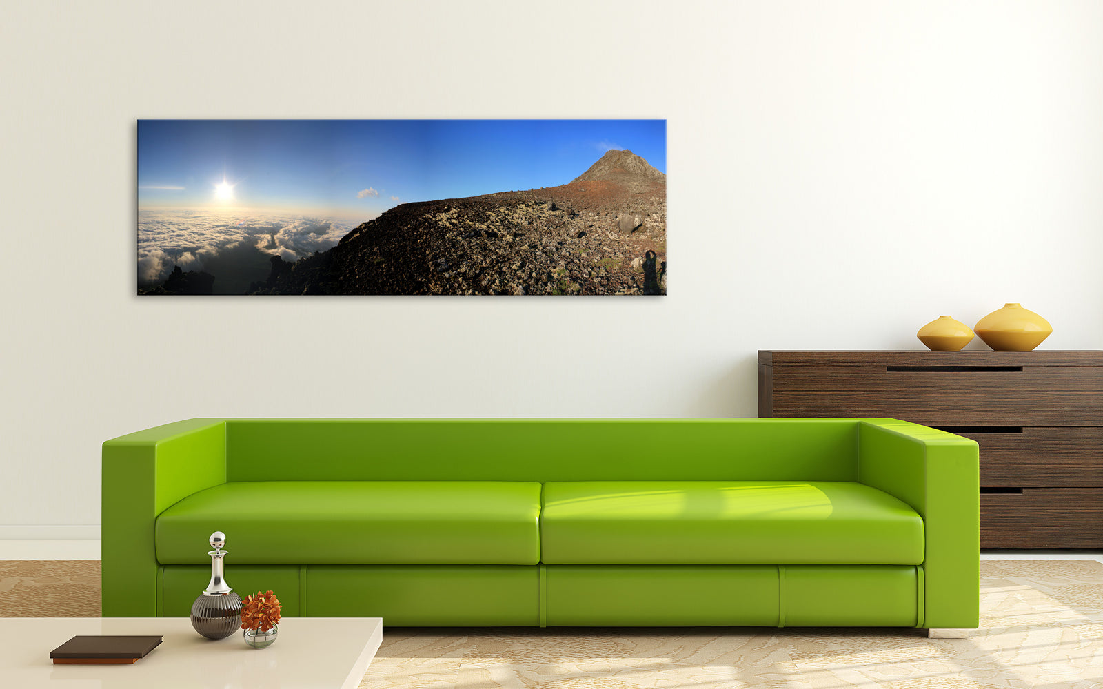 Landscapes No. 368, shown framed in a room by day