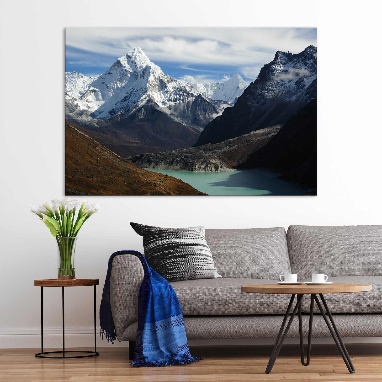 Landscapes No. 369, shown framed in a room by day