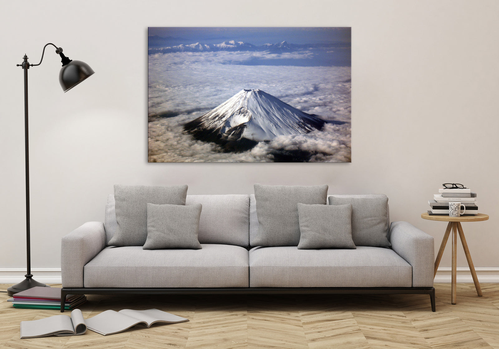 Landscapes No. 370, shown framed in a room by day